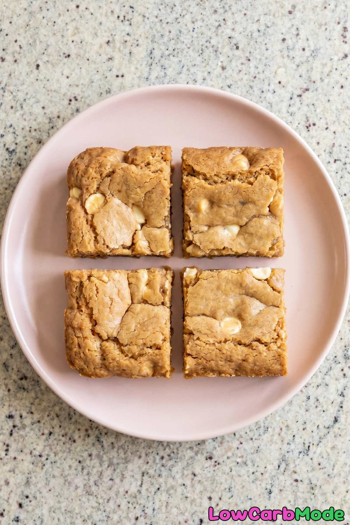 soft keto cookie butter blondies squares