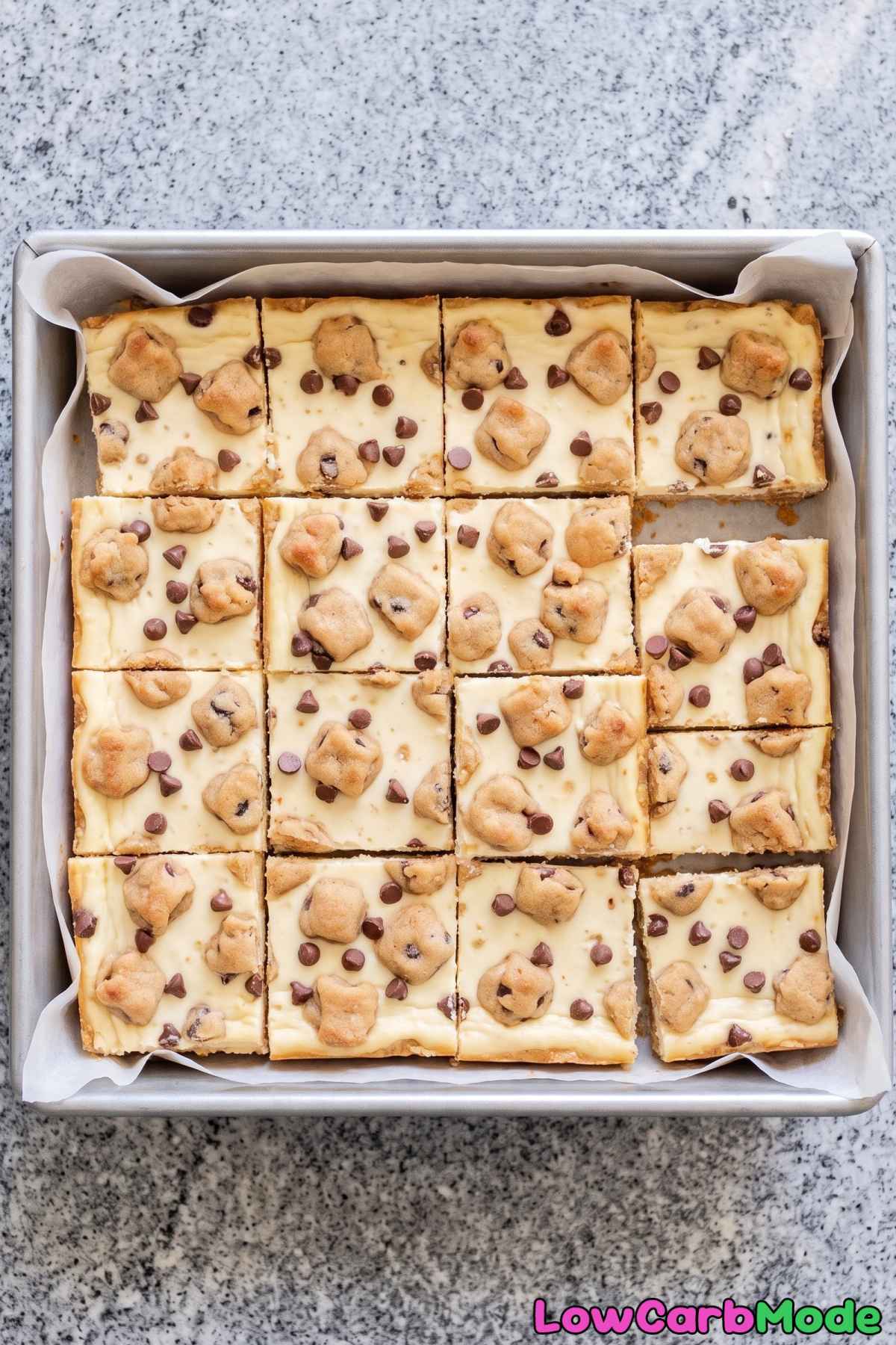 Smooth low carb chocolate chip bars
