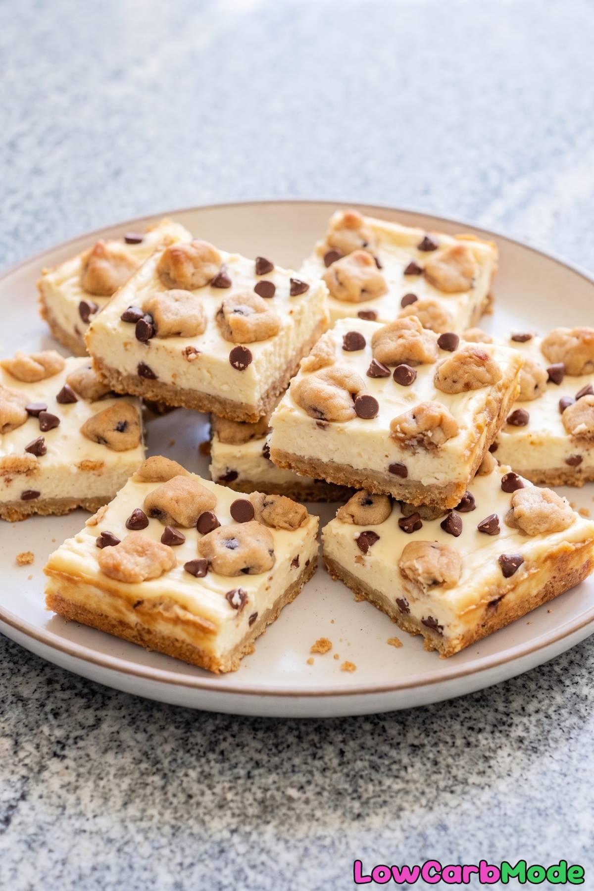 Homemade keto cookie dough cheesecake