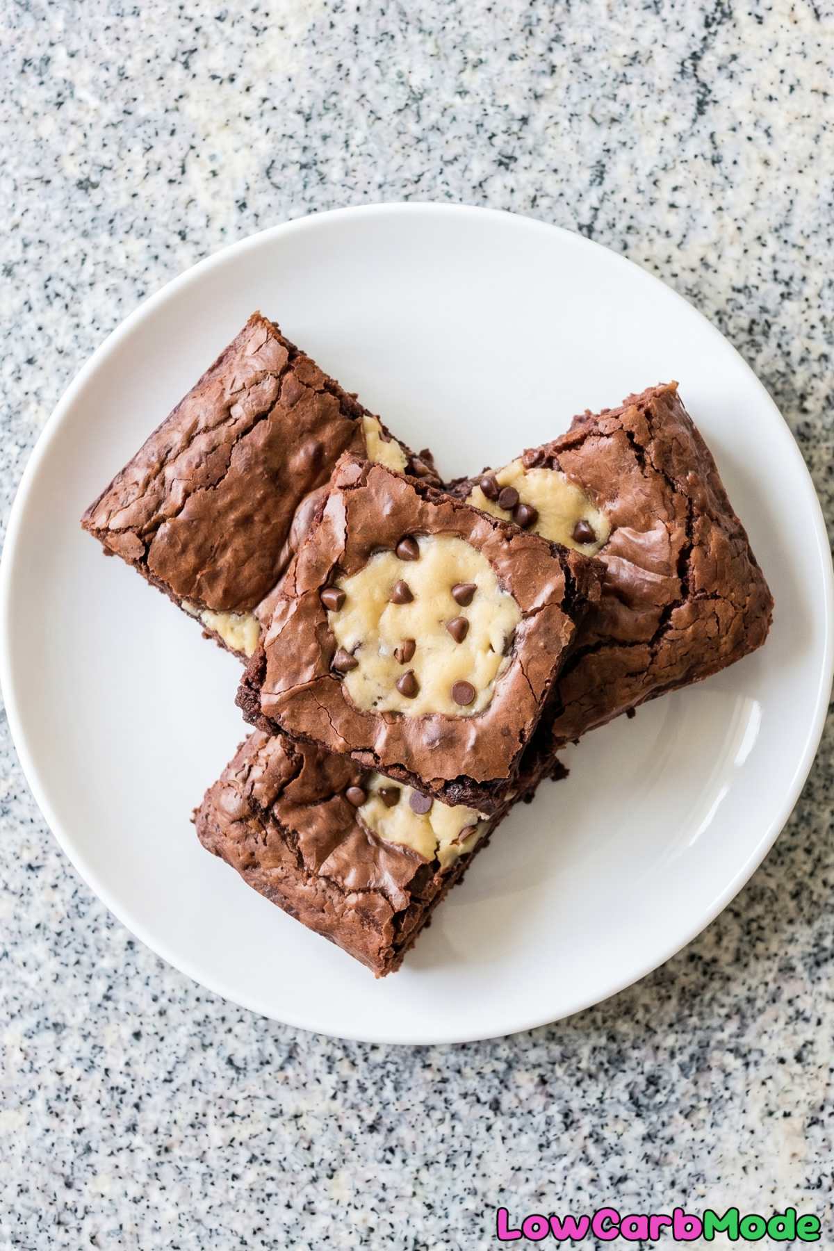 Indulgent keto cookie dough stuffed brownies