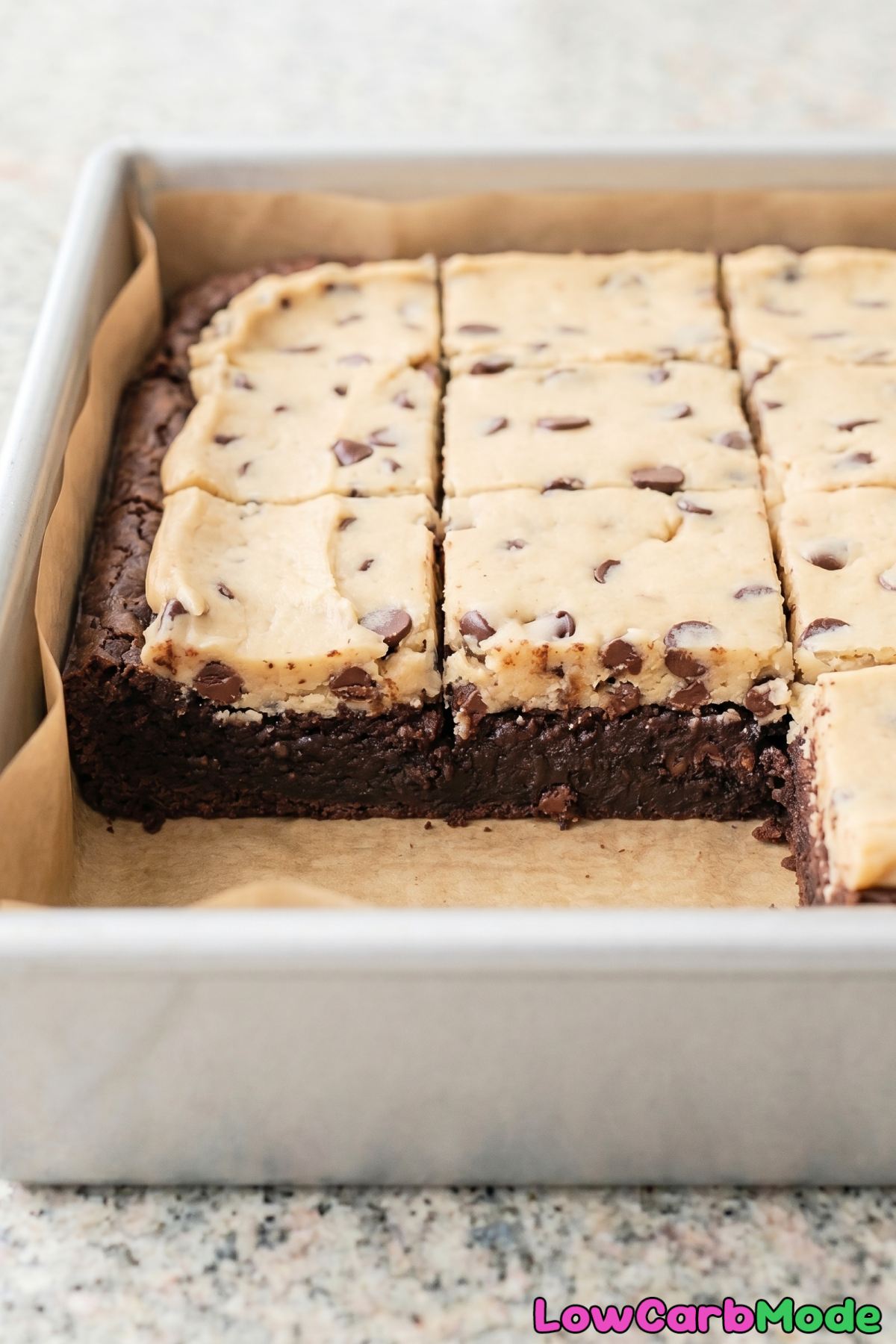 decadent keto brownies with cookie dough