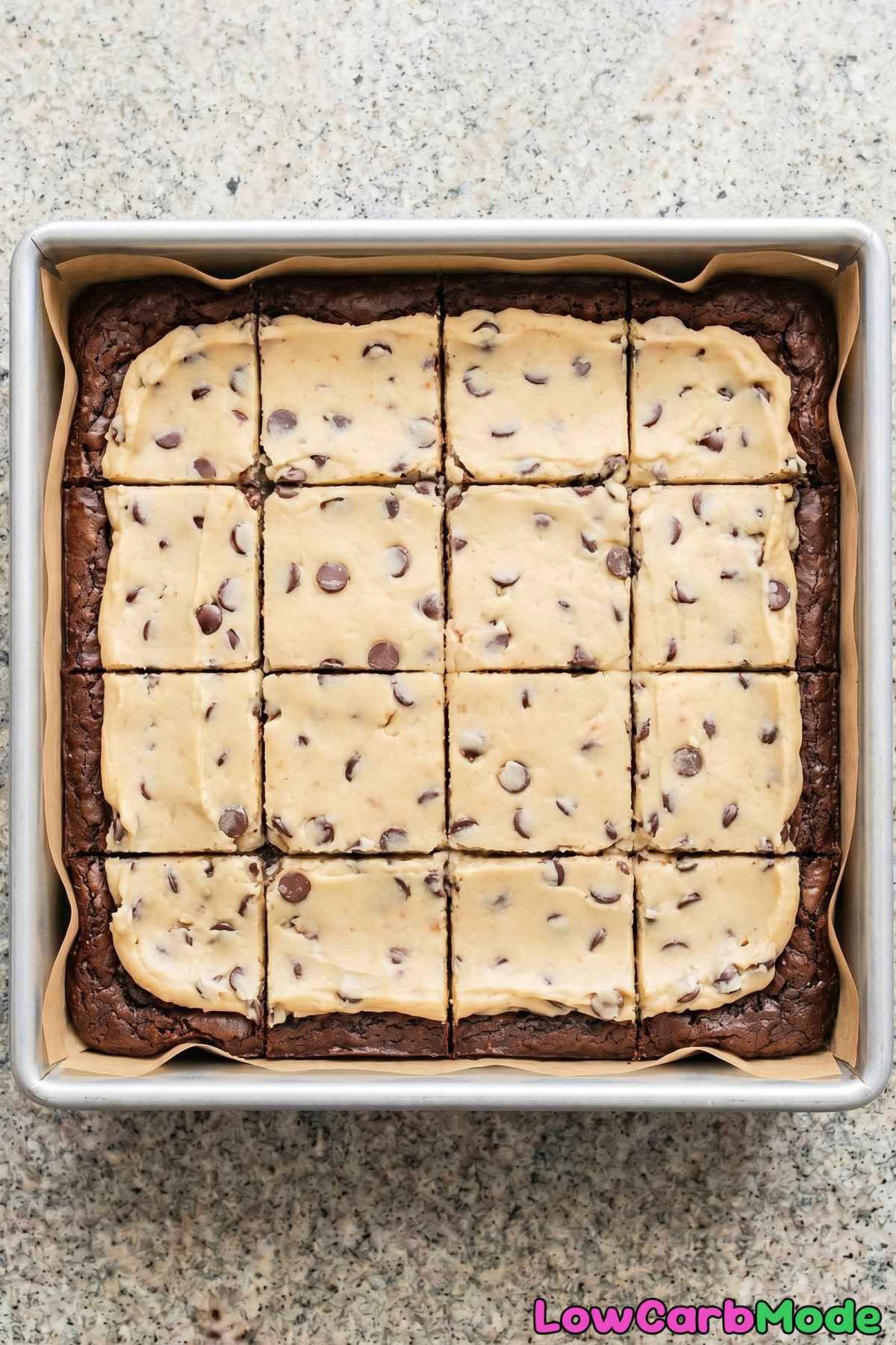 rich keto cookie dough brownies