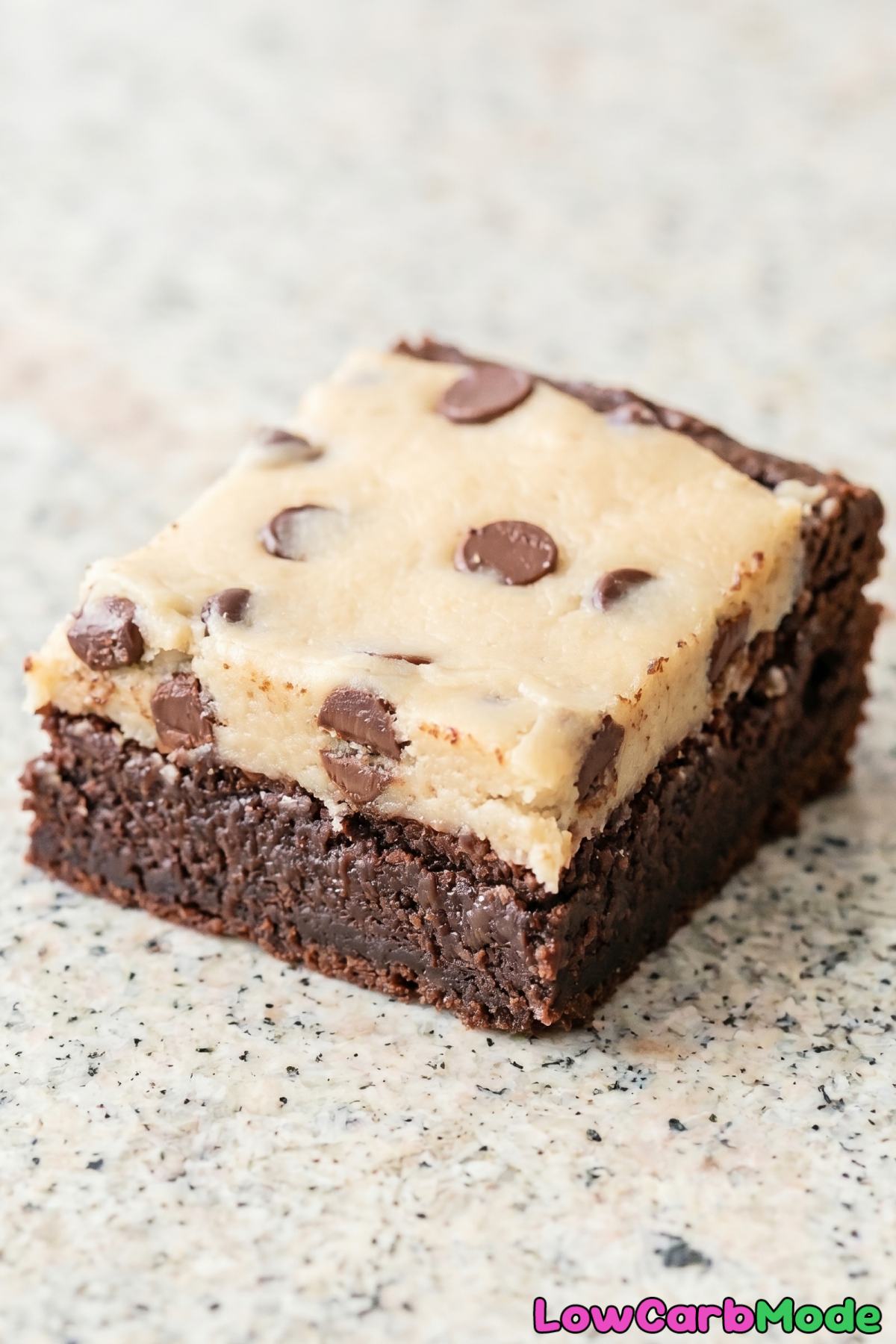 sliced keto brownies with cookie dough