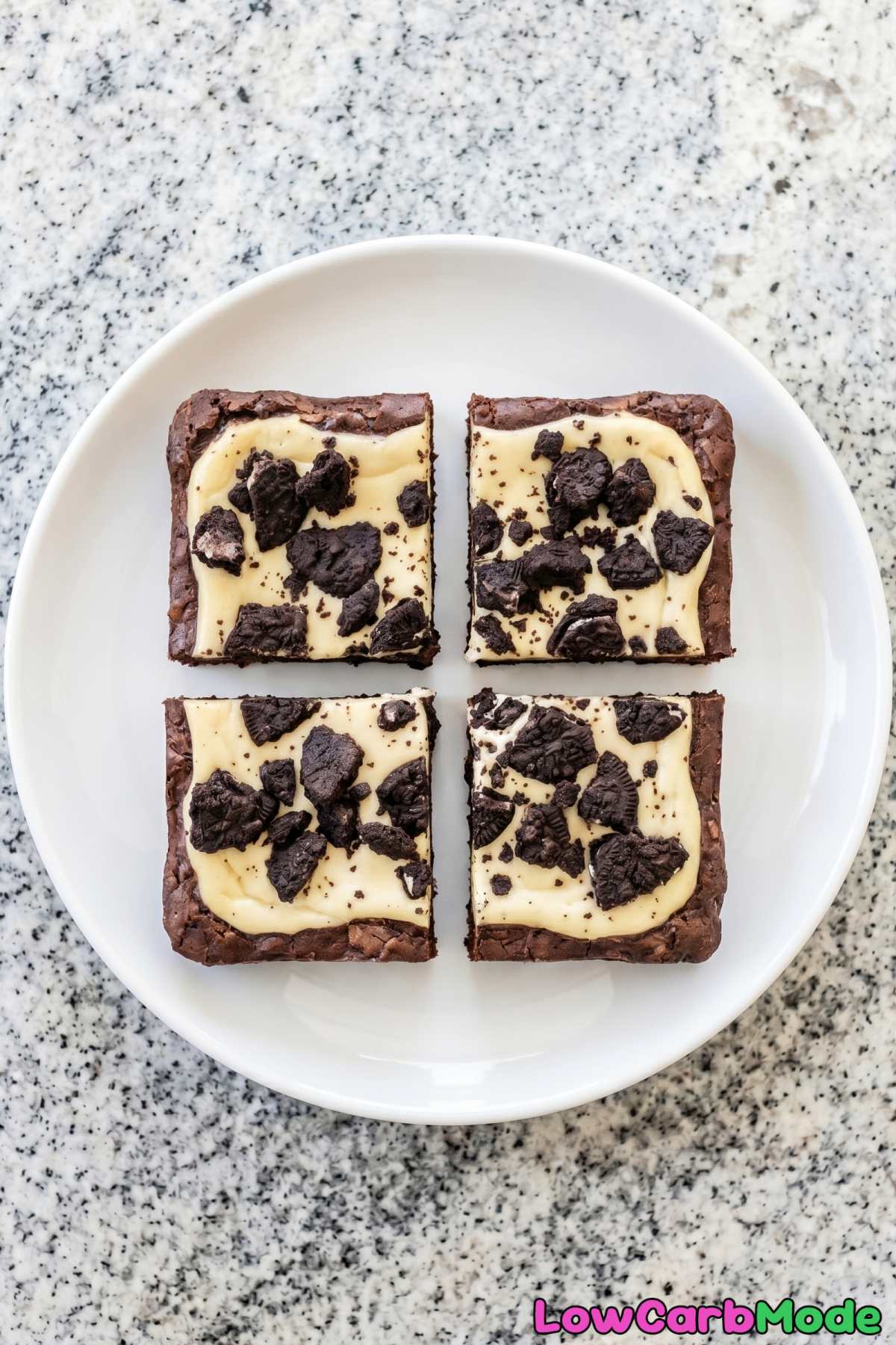 fudgy keto brownie bars with cream chunks