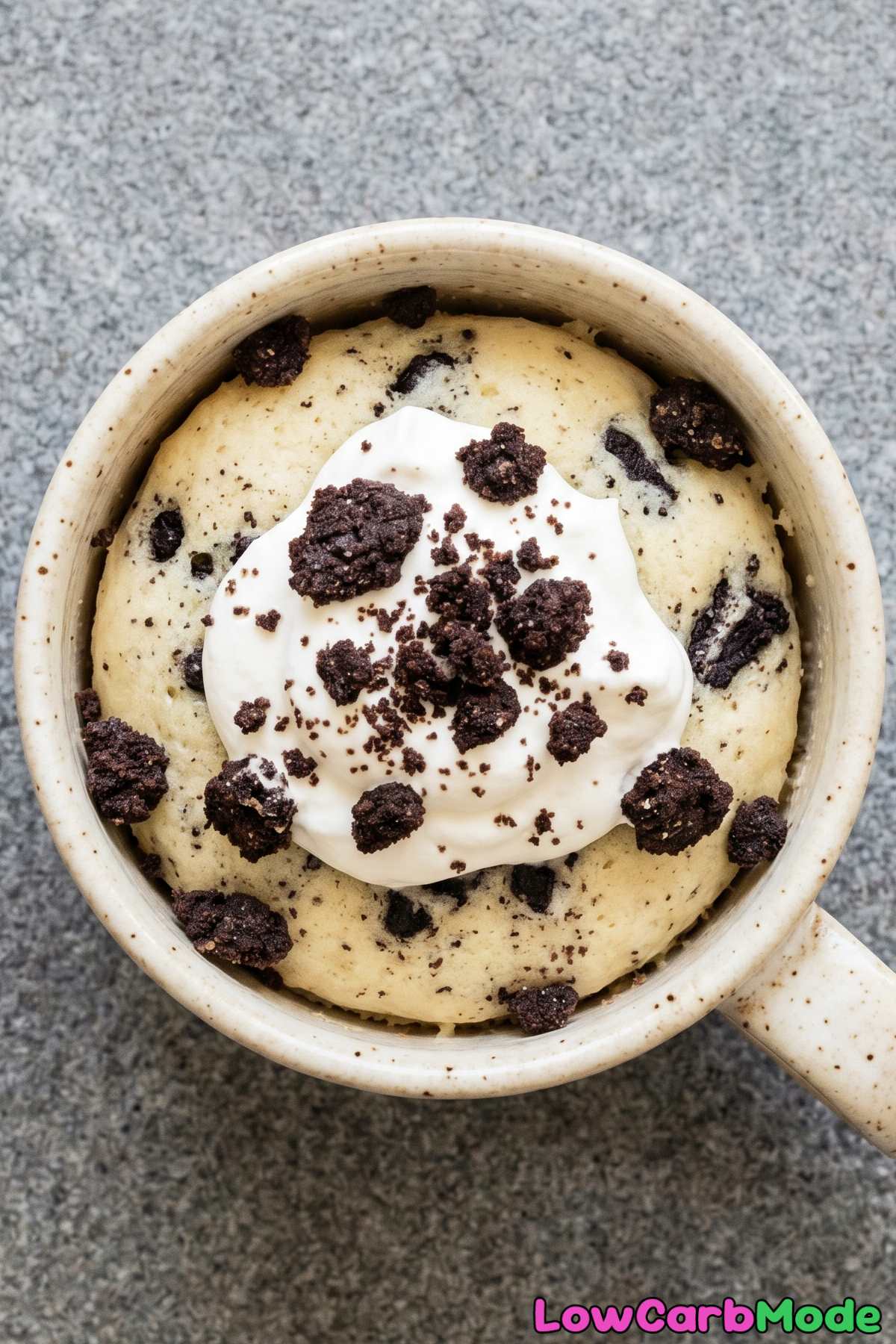 Easy keto cookies and cream mug cake