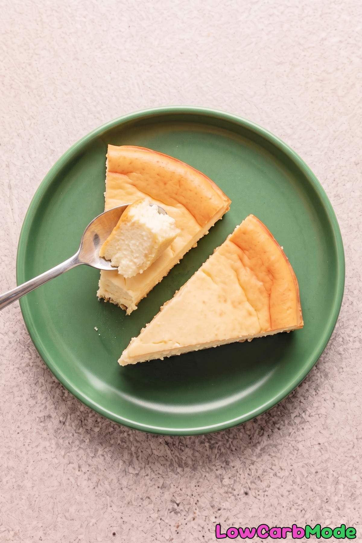 Golden baked keto cottage cheese cheesecake