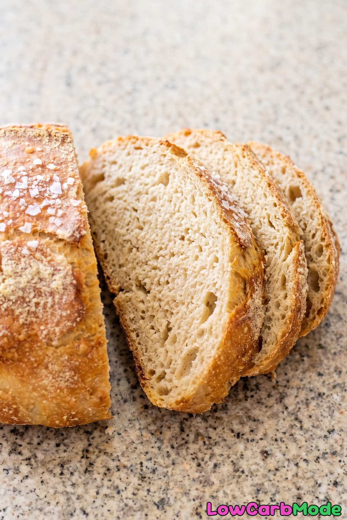 Toasted keto cottage cheese loaf slice