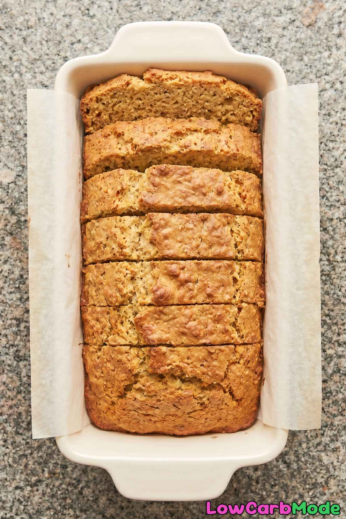 Fluffy keto cottage cheese bread sliced
