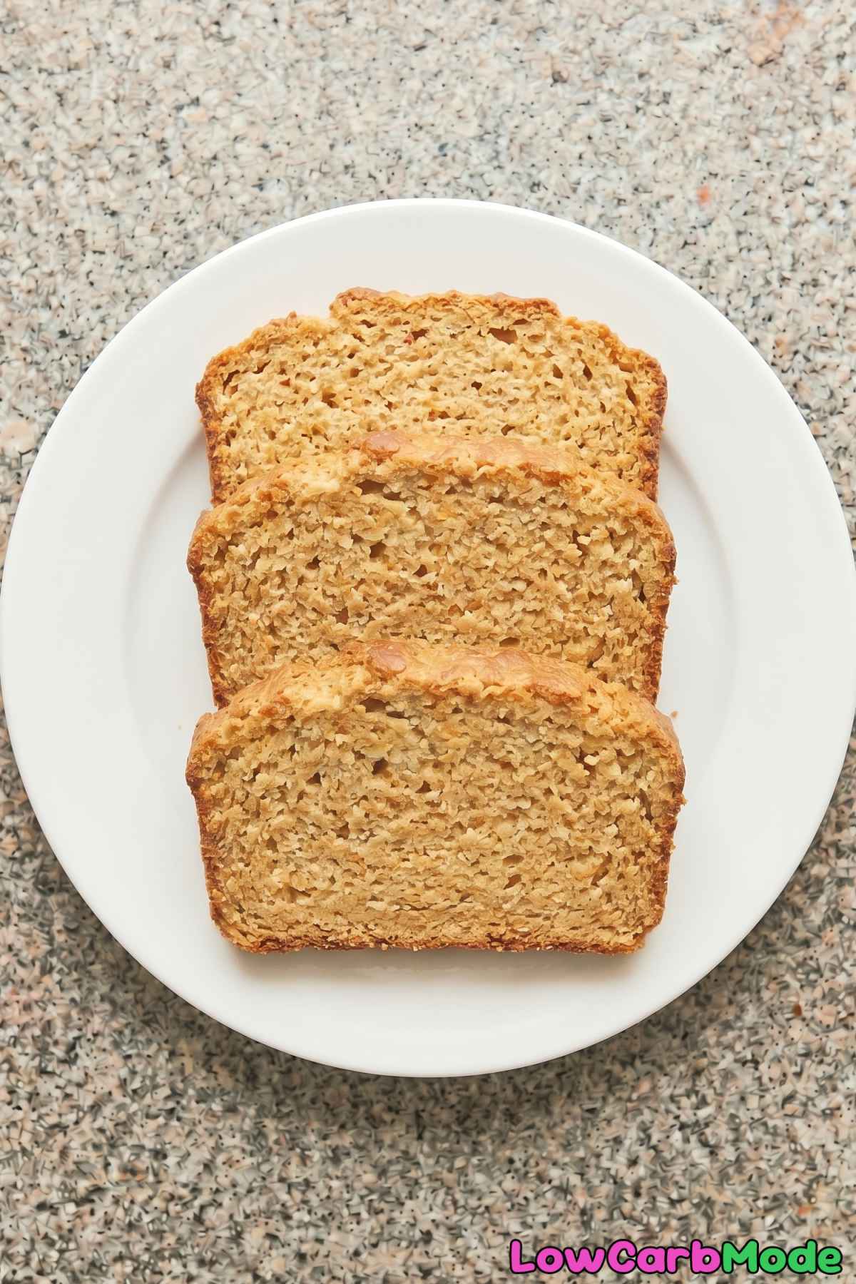 Light keto cottage cheese bread on plate