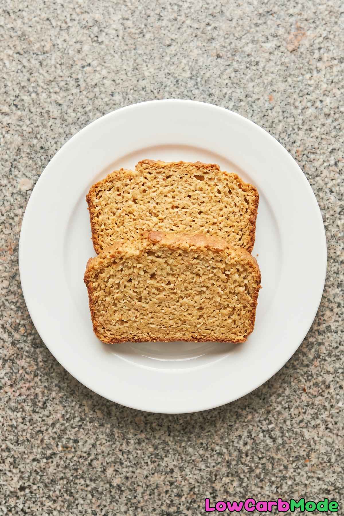 Tender keto cottage cheese bread closeup