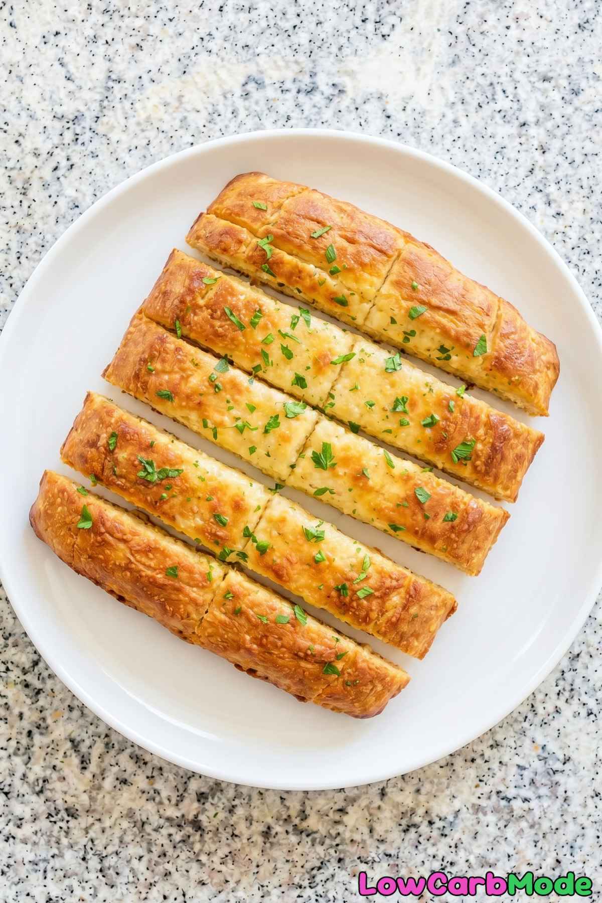 Homemade keto cottage cheese breadsticks