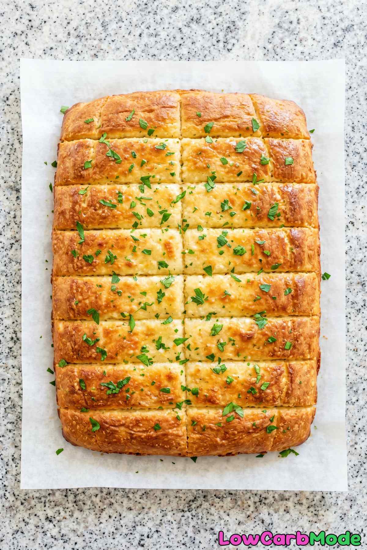 Golden keto cottage cheese breadsticks