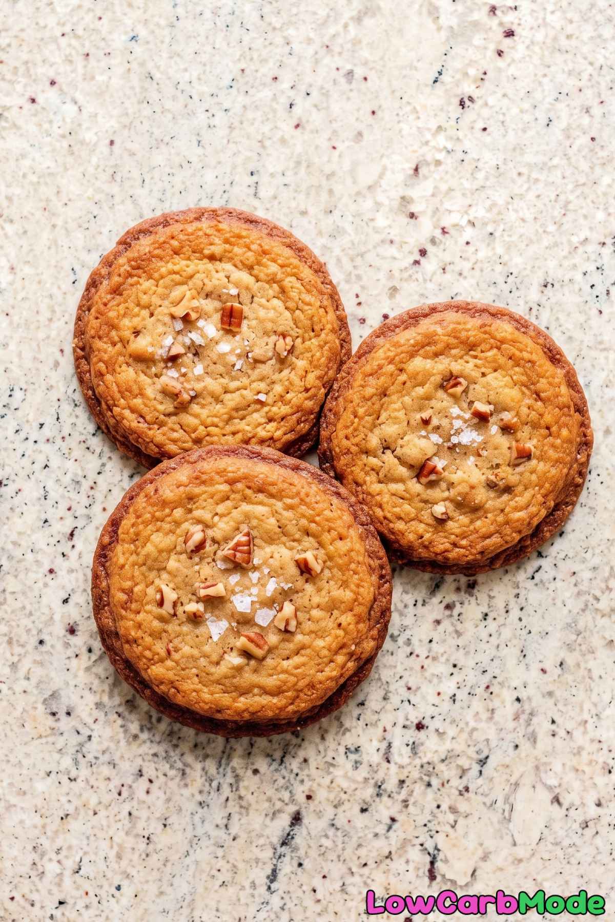 Nutty brown butter keto pecan cookies