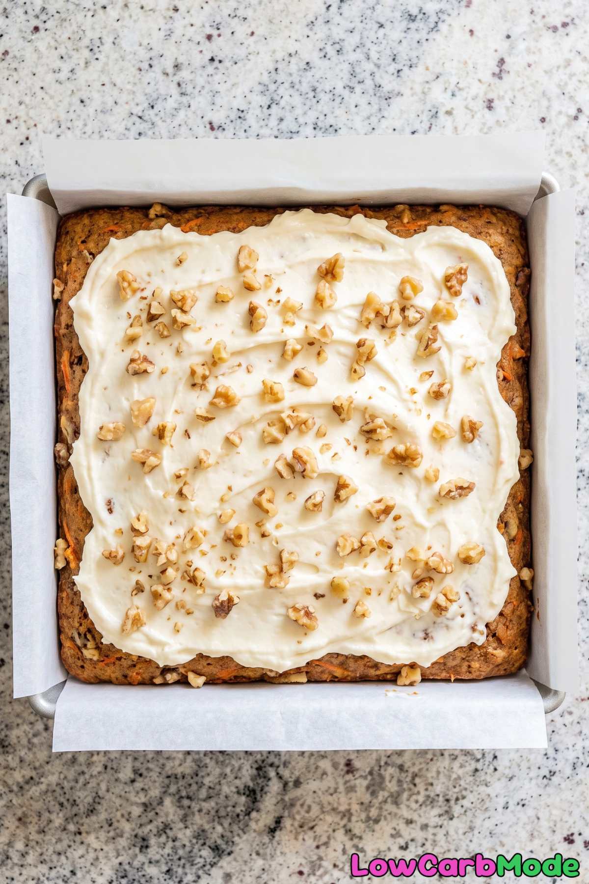 Glazed keto cottage cheese carrot cake