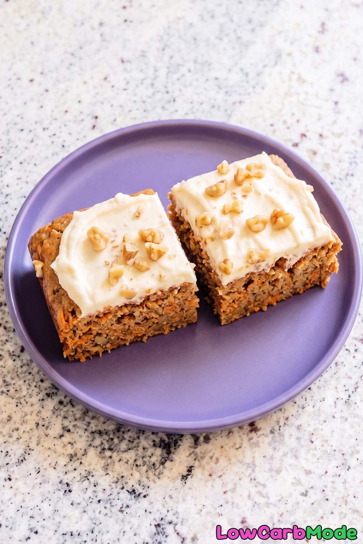 Frosted keto cottage cheese carrot cake