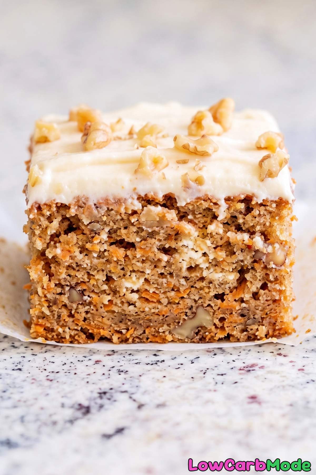 Homemade keto cottage cheese carrot cake