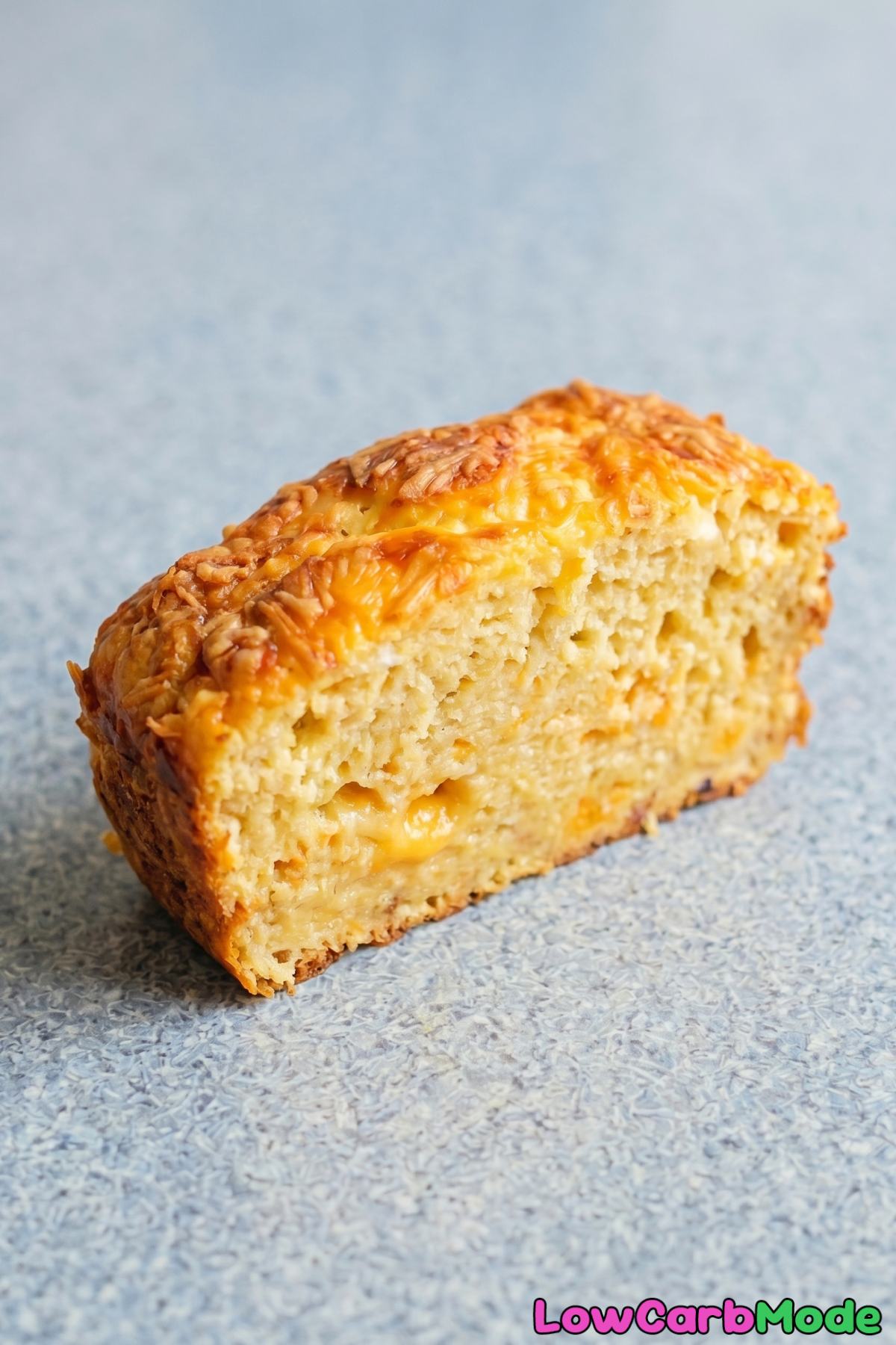 Warm keto cottage cheese cheddar loaf