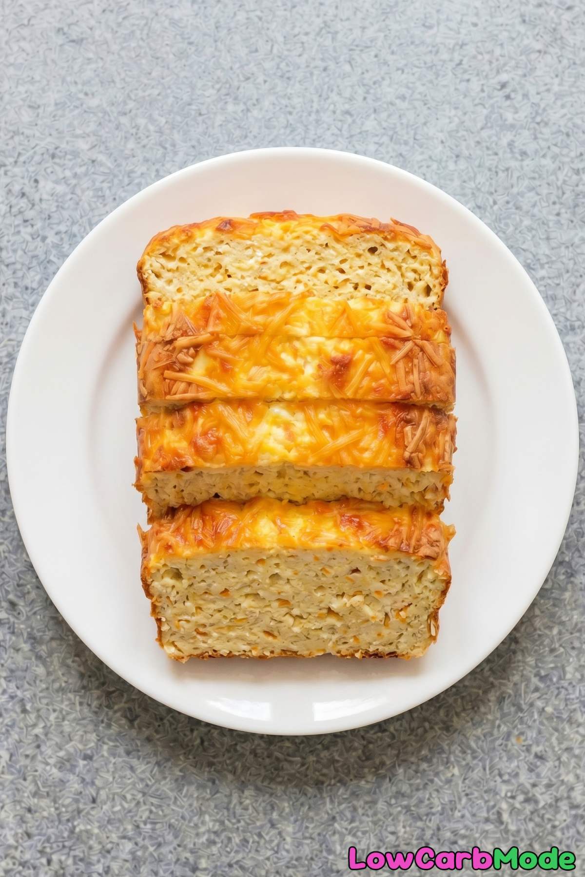 Rustic keto cottage cheese cheddar loaf