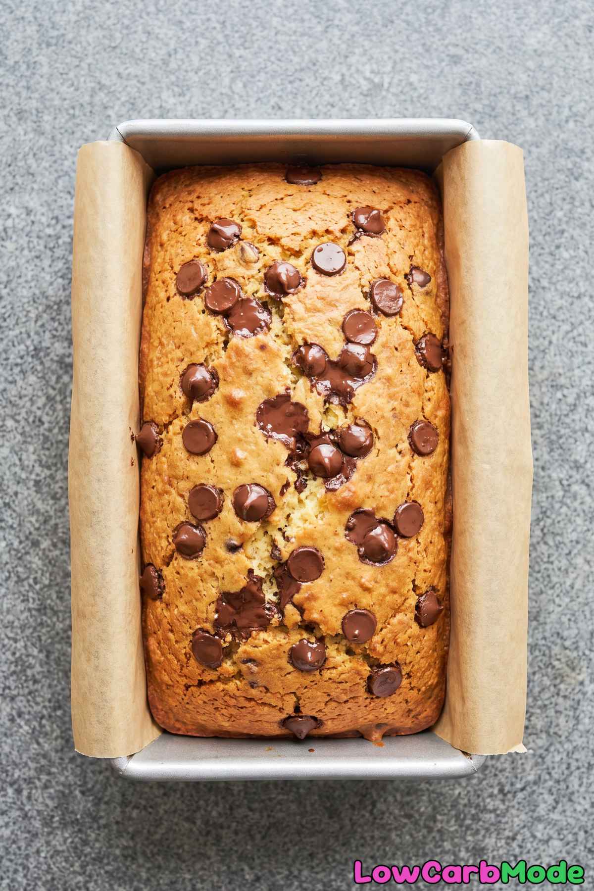 Freshly baked keto cottage cheese dessert loaf