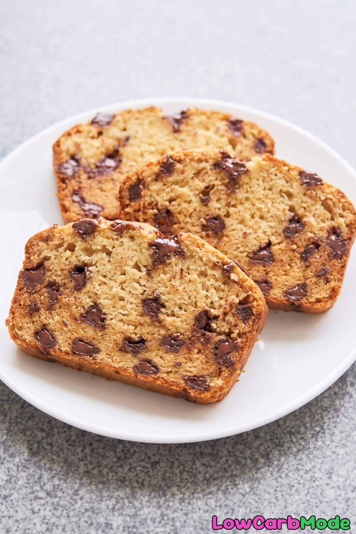 Moist cottage cheese chocolate chip bread slice