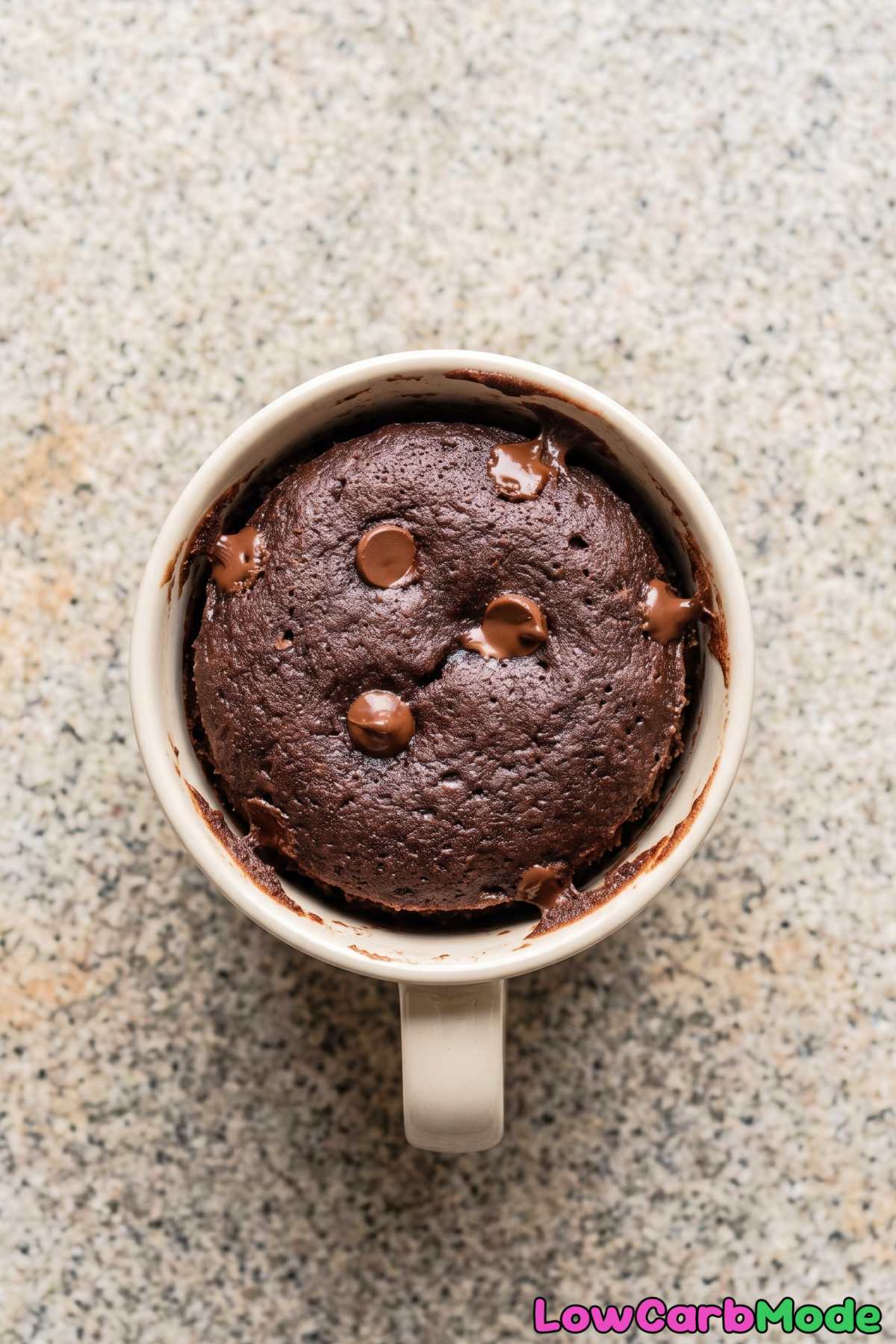 Sweet keto chocolate cottage cheese mug cake