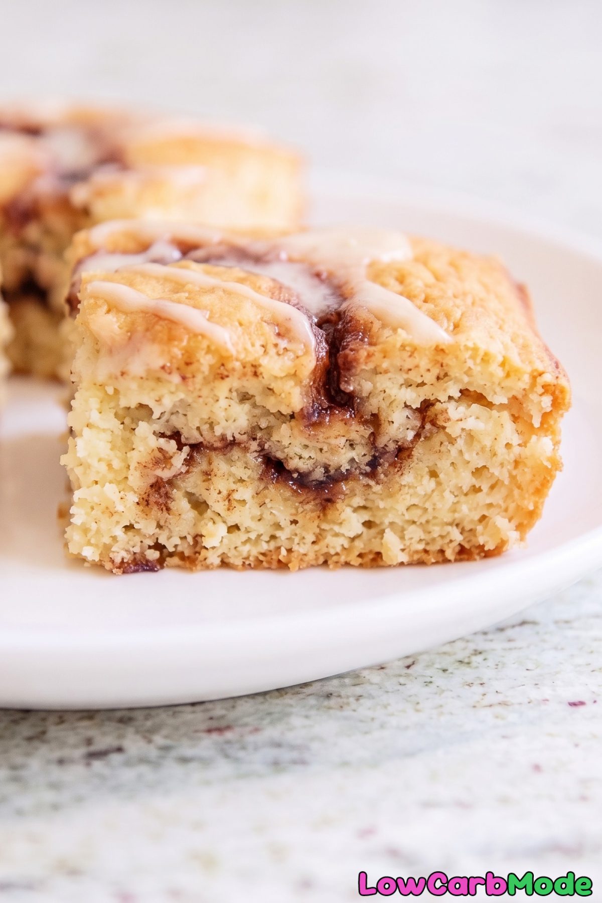 Homemade keto cottage cheese cinnamon cake