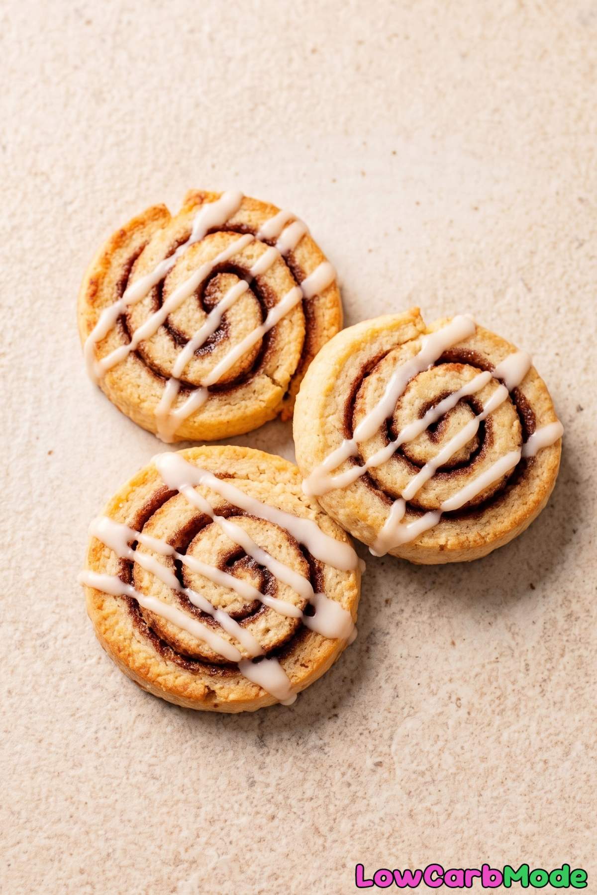 Freshly baked keto cinnamon roll cookies