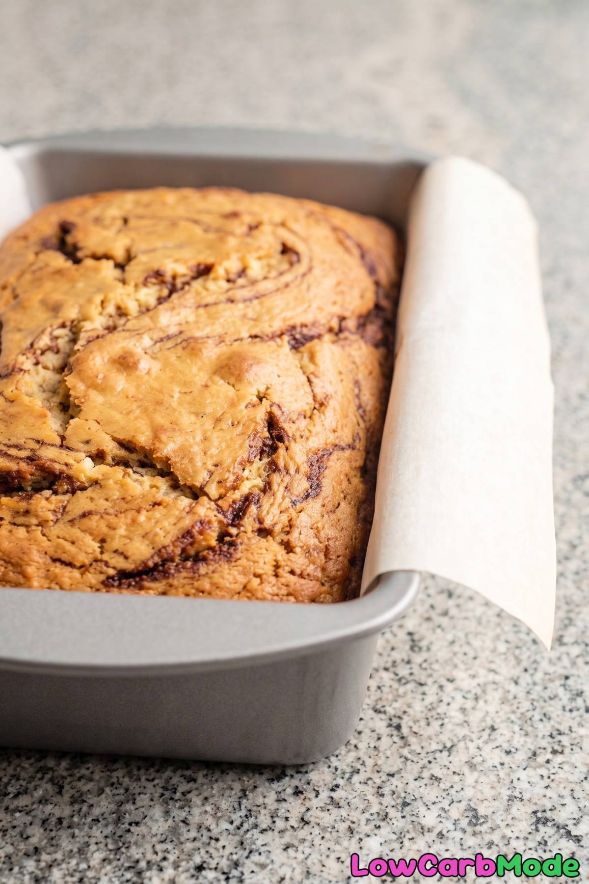 Slice of keto cinnamon swirl bread