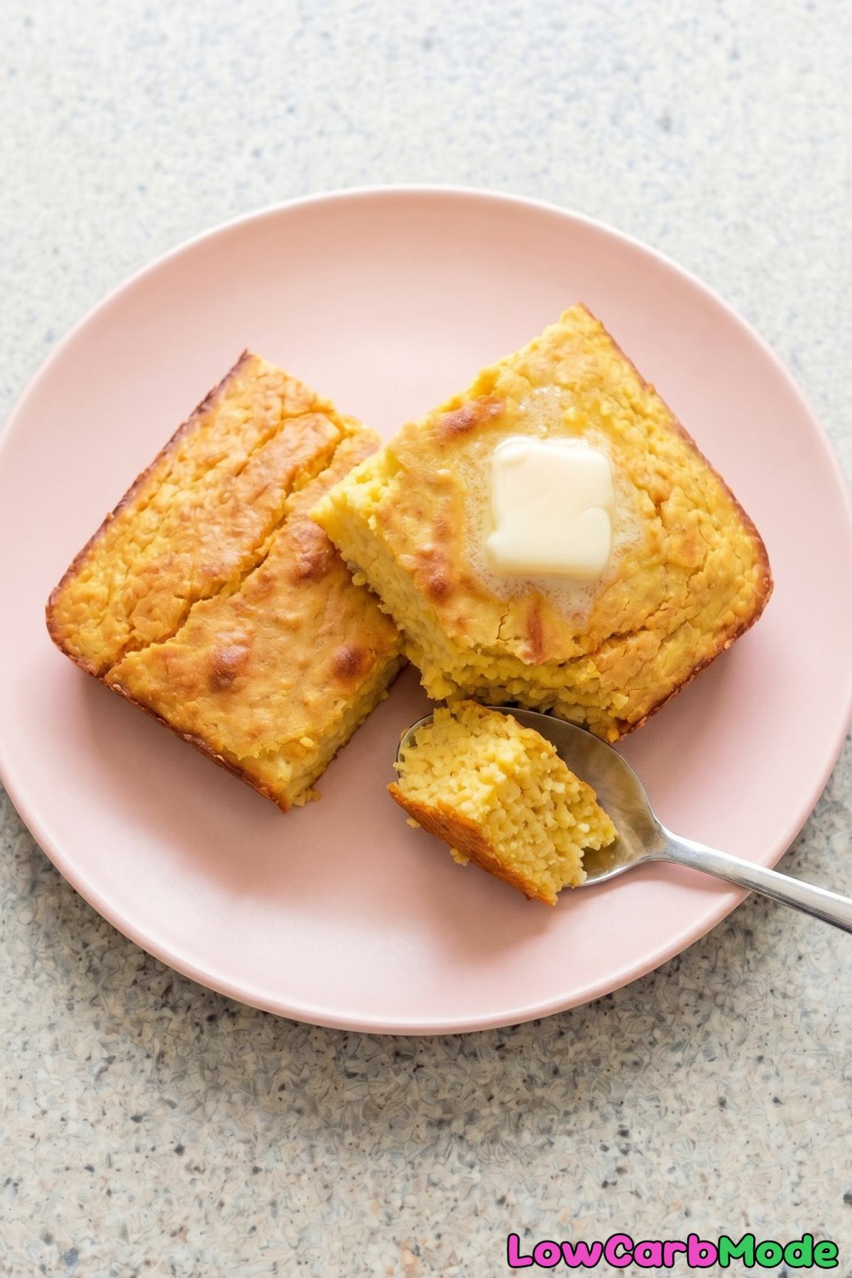 Buttery keto cottage cheese cornbread dish