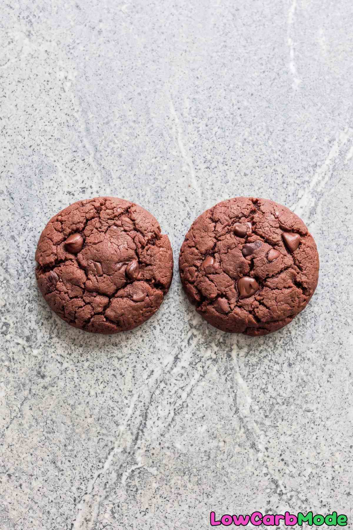 Dark keto double chocolate cookies