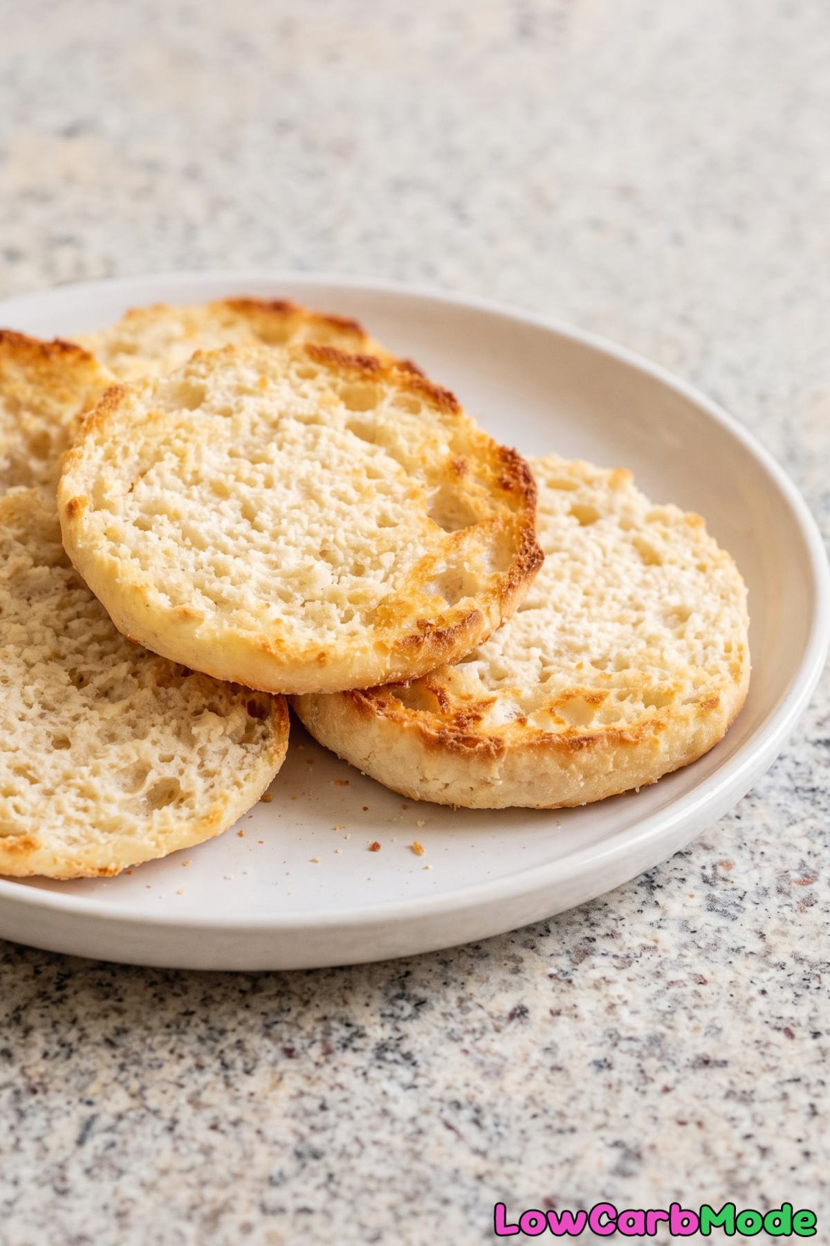 Soft keto cottage cheese English muffin