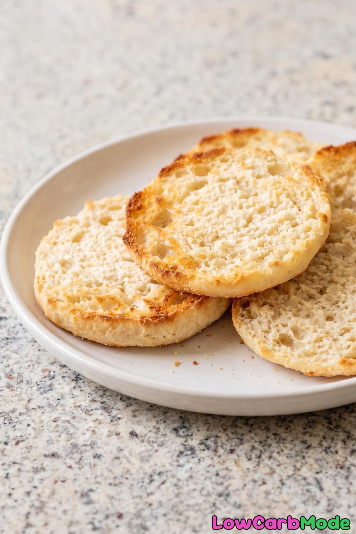 Toasted keto cottage cheese English muffin