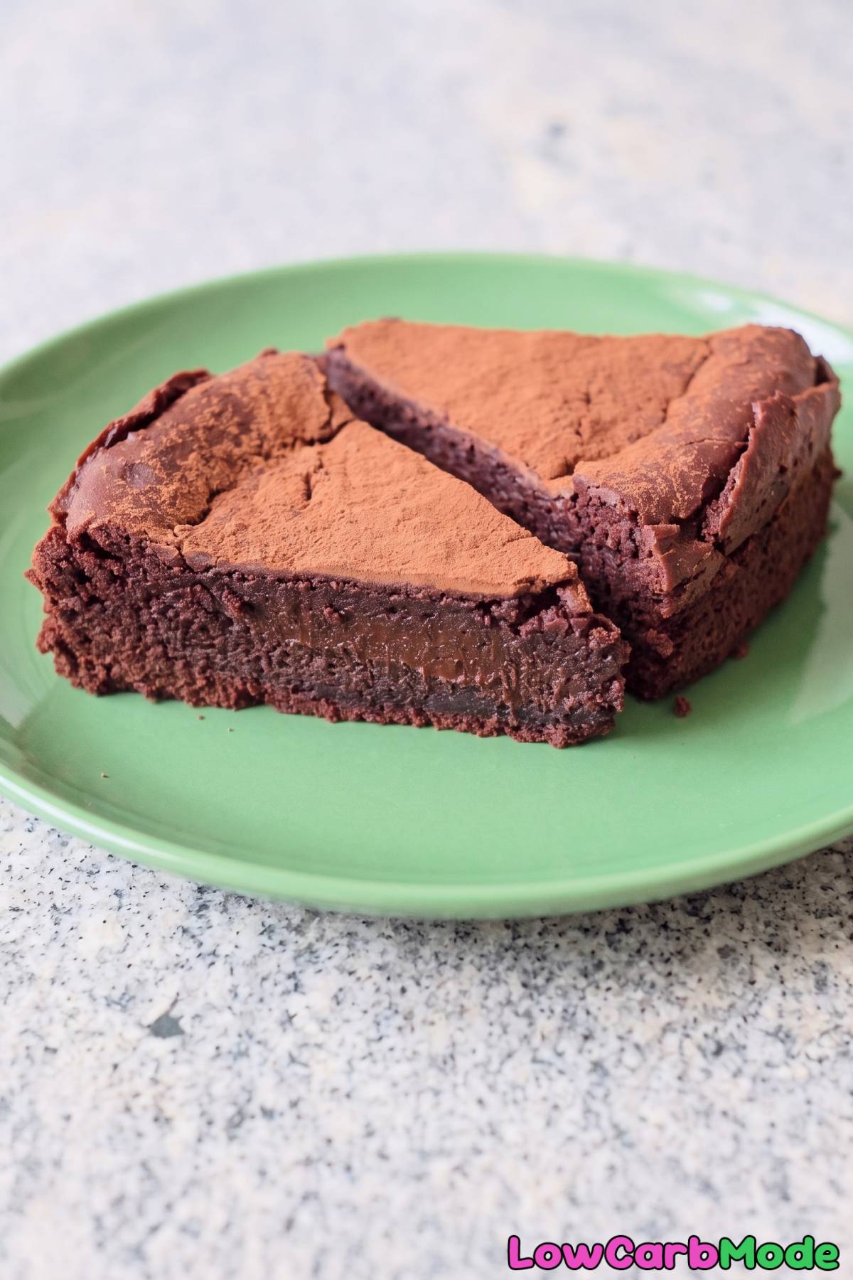 Homemade keto chocolate cake slice