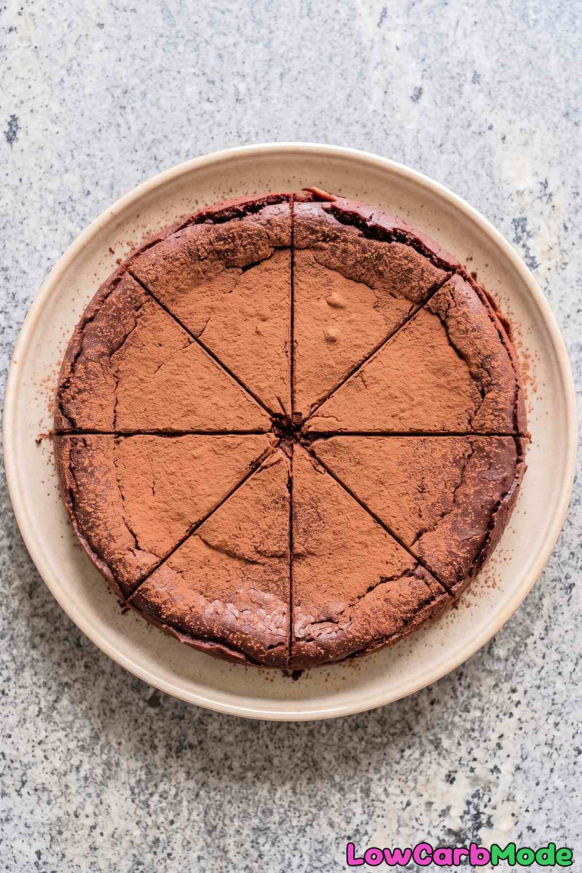 Baked flourless chocolate cottage cheese cake