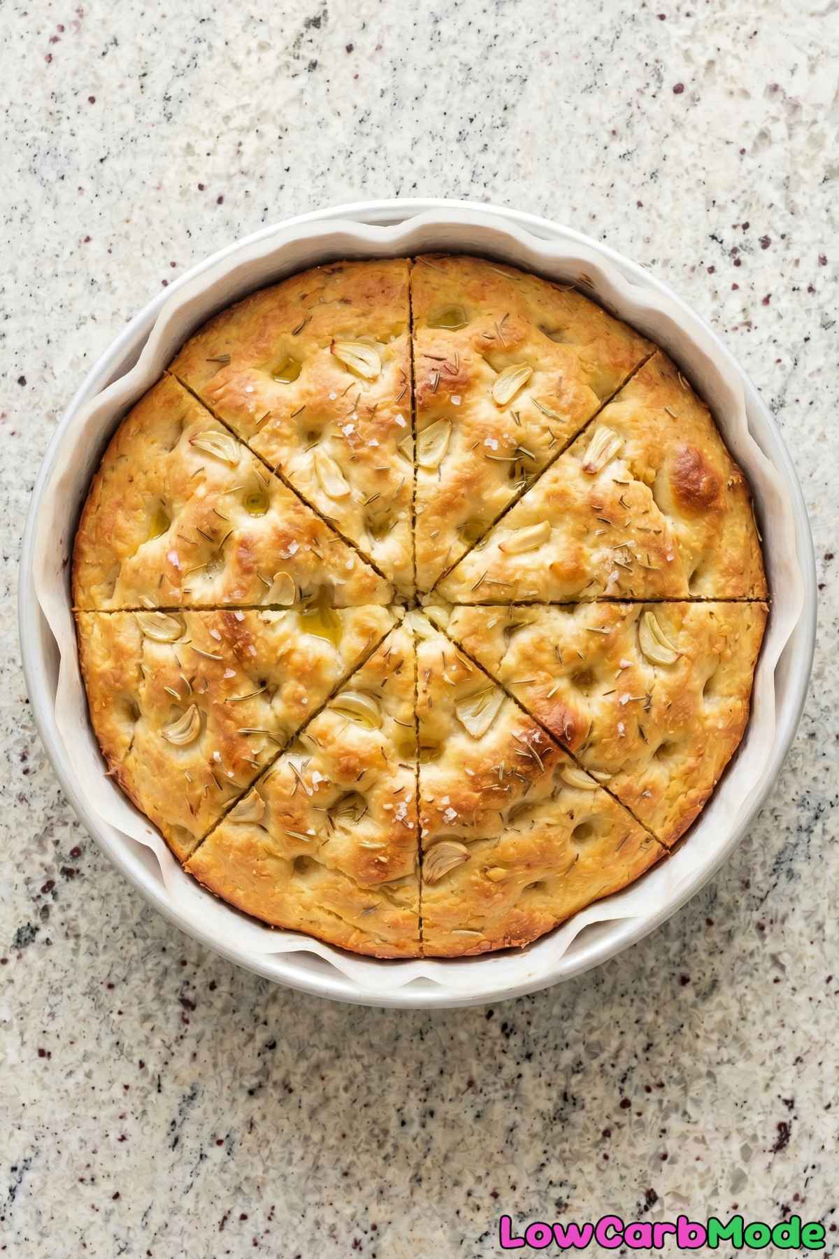 Homemade keto cottage cheese focaccia