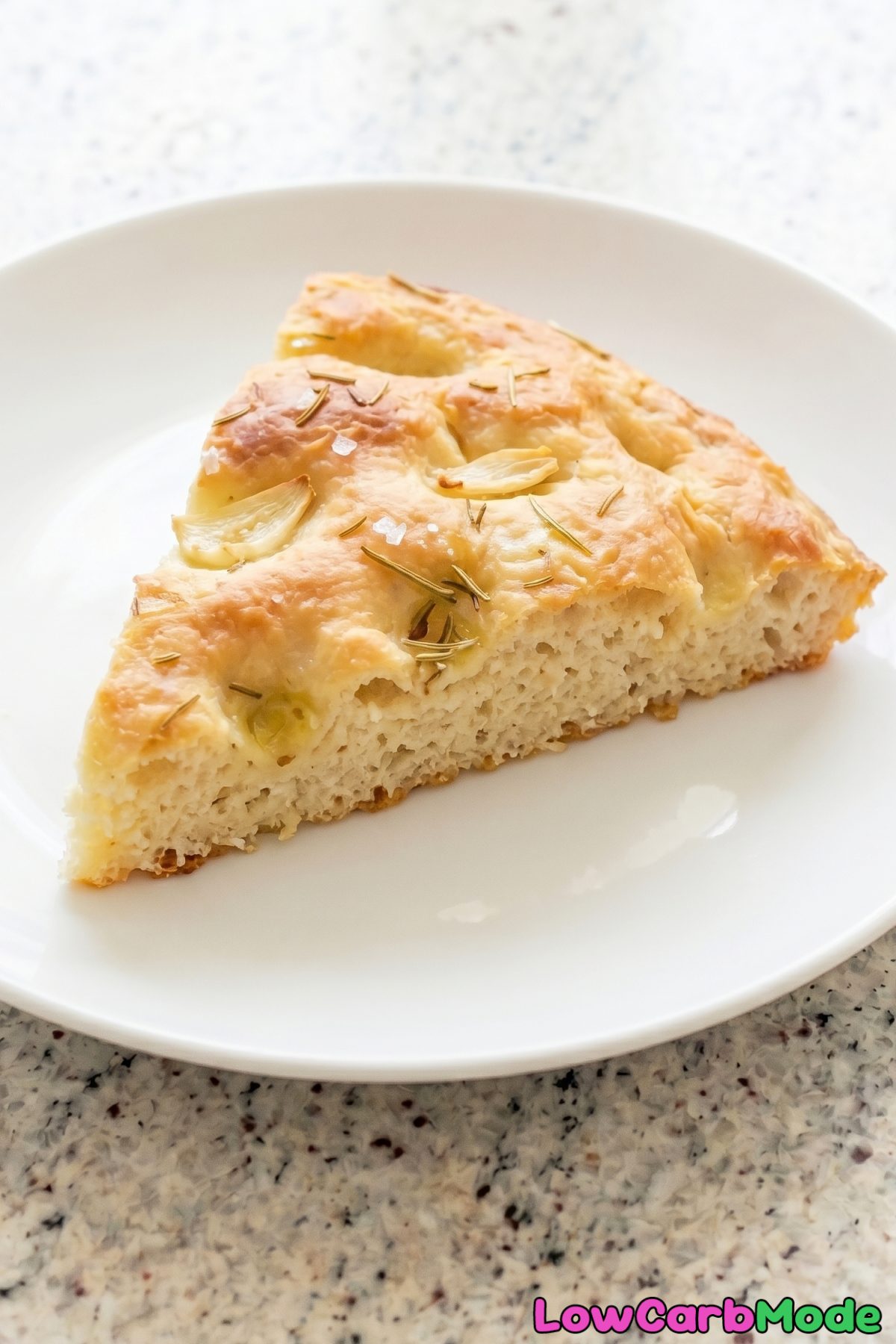 Fluffy keto cottage cheese focaccia loaf