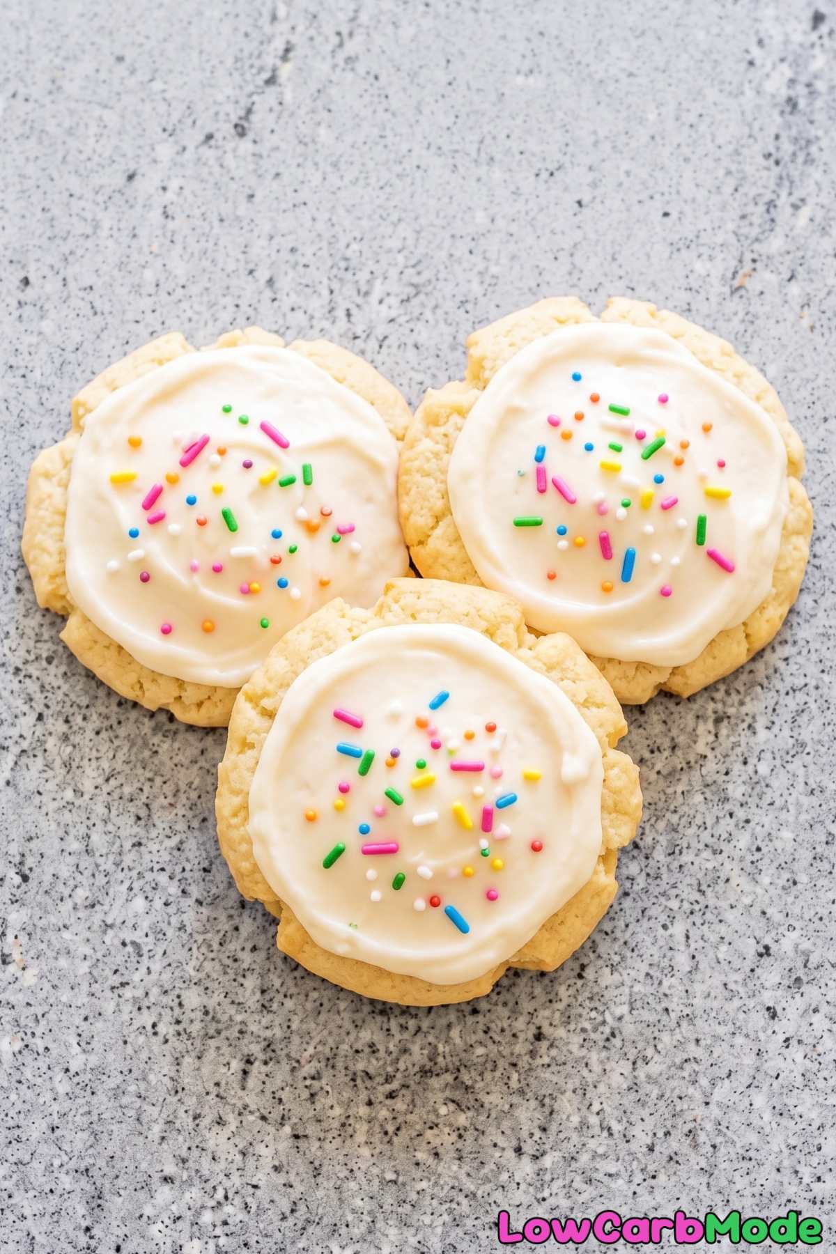 Soft low carb sugar cookies with frosting