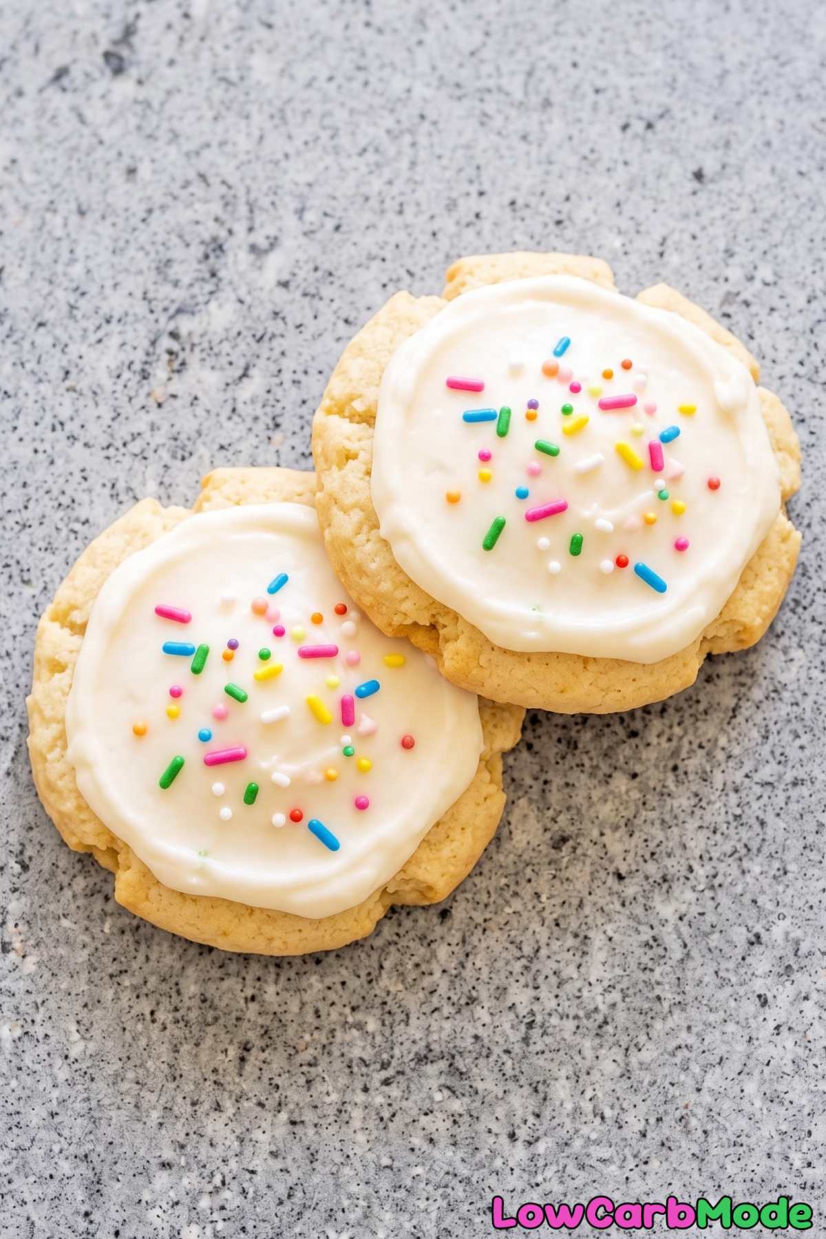 Tender low carb frosted sugar cookies