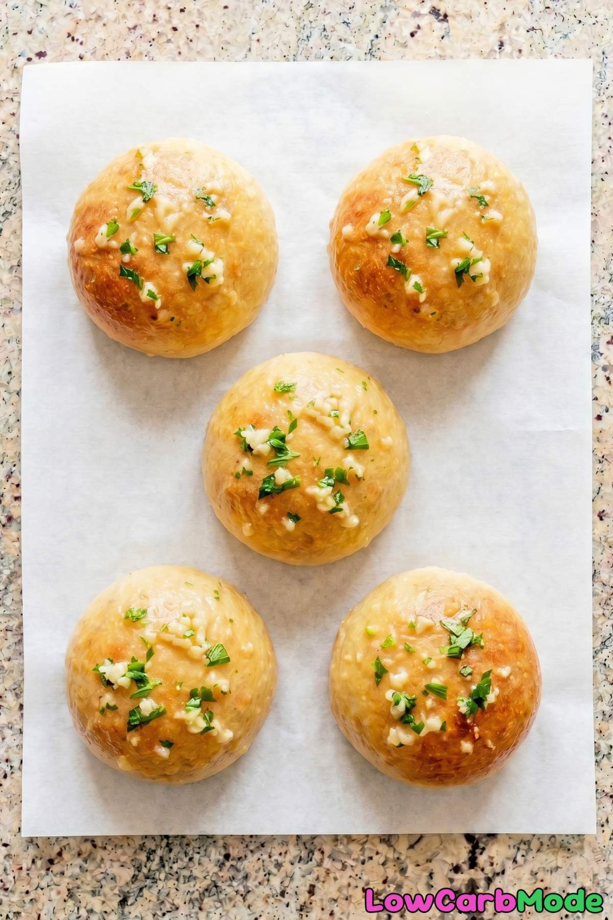 Fresh keto cottage cheese garlic rolls