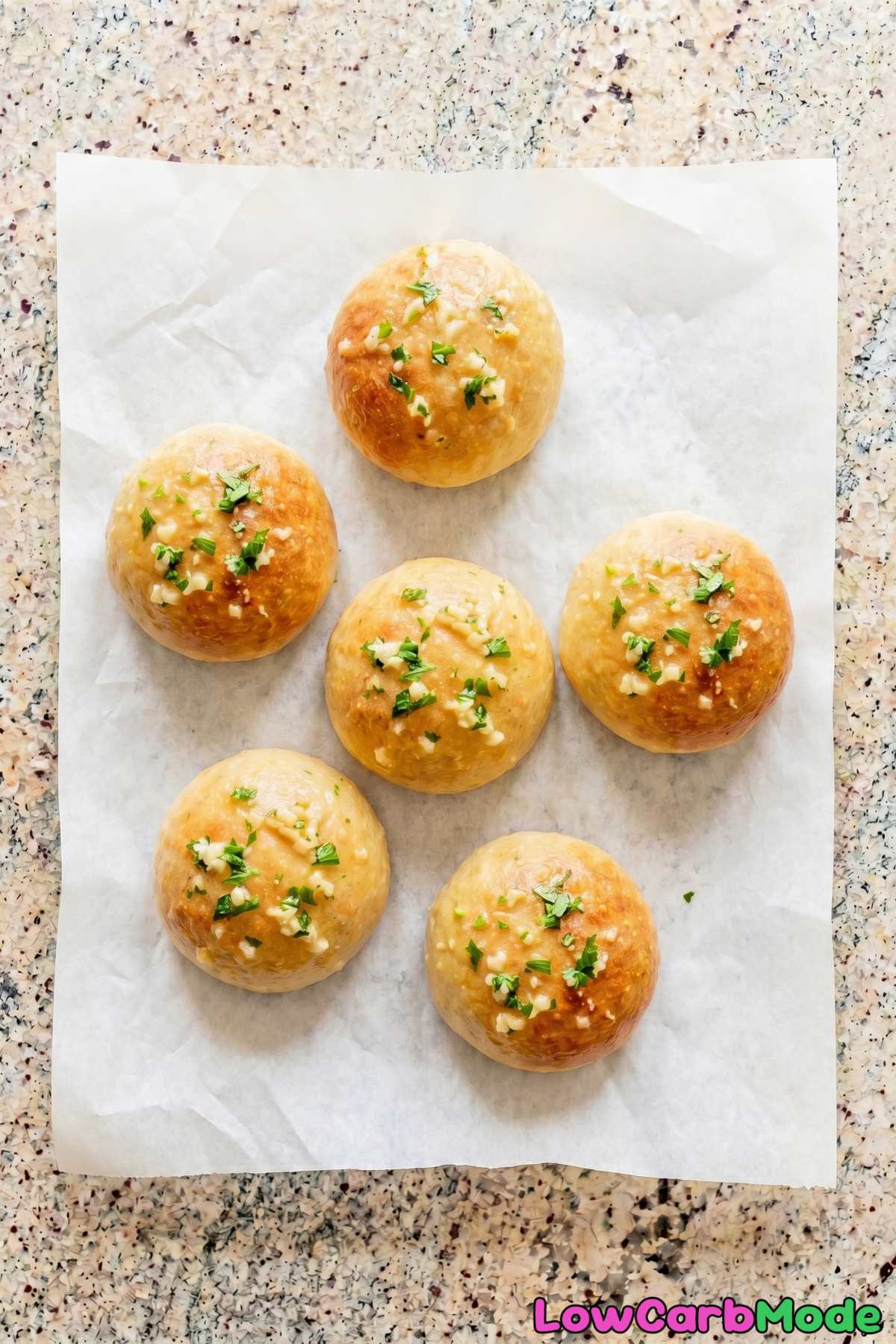 Homemade keto cottage cheese garlic rolls