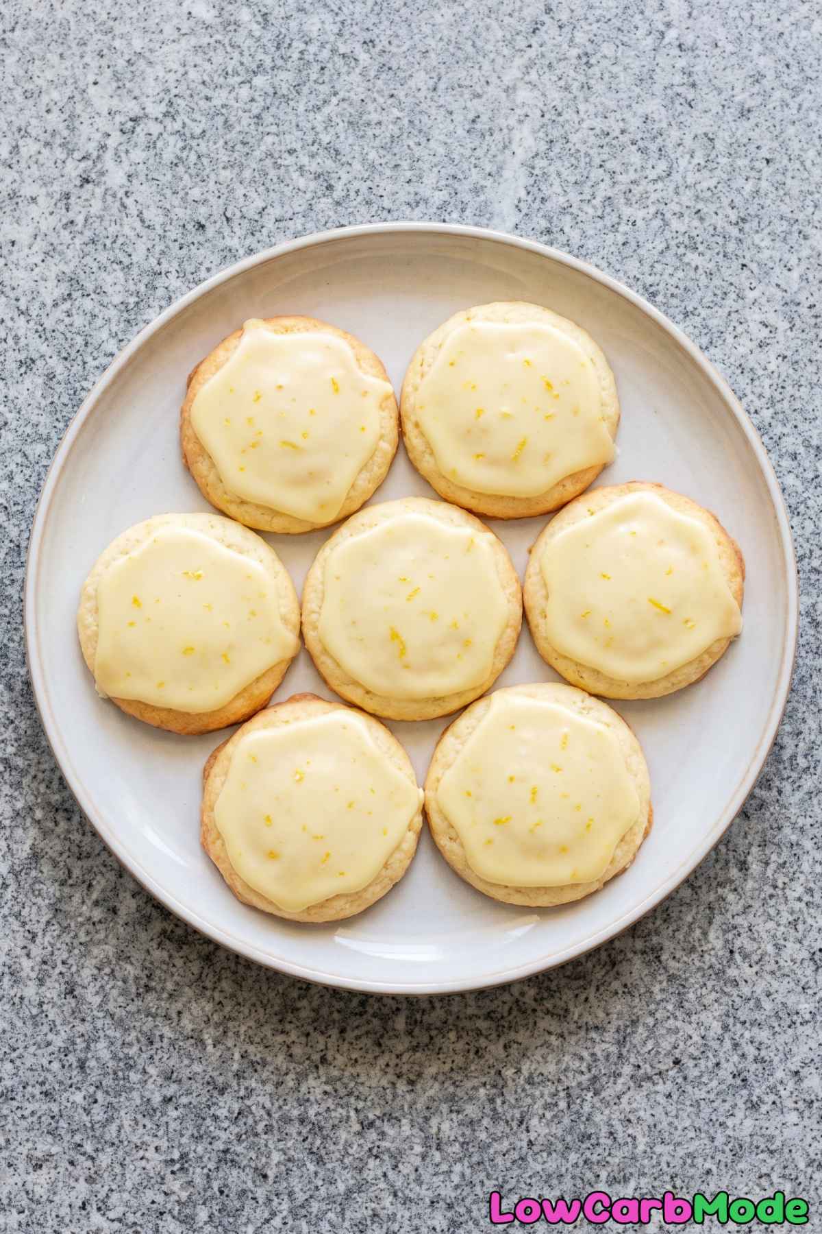 Bright iced keto lemon cottage cheese cookies