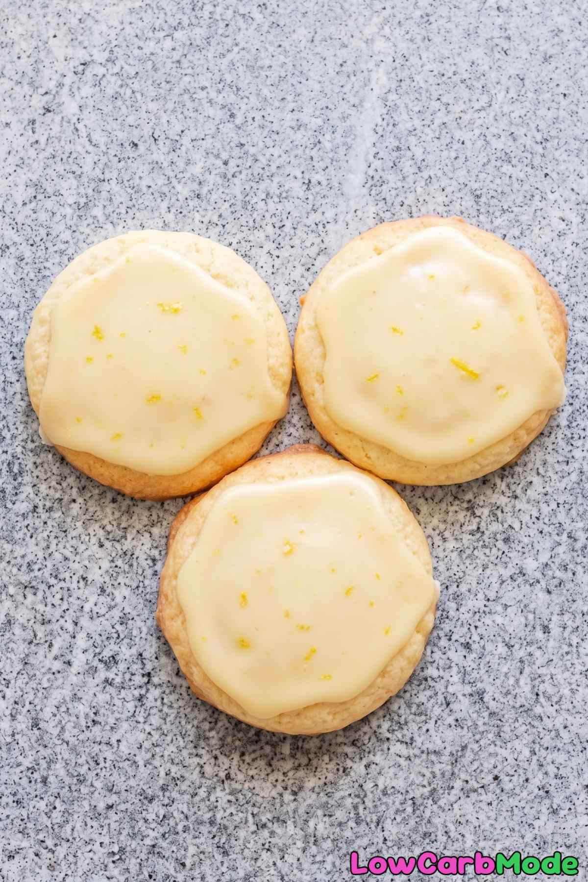 Keto cottage cheese lemon cookies with glaze