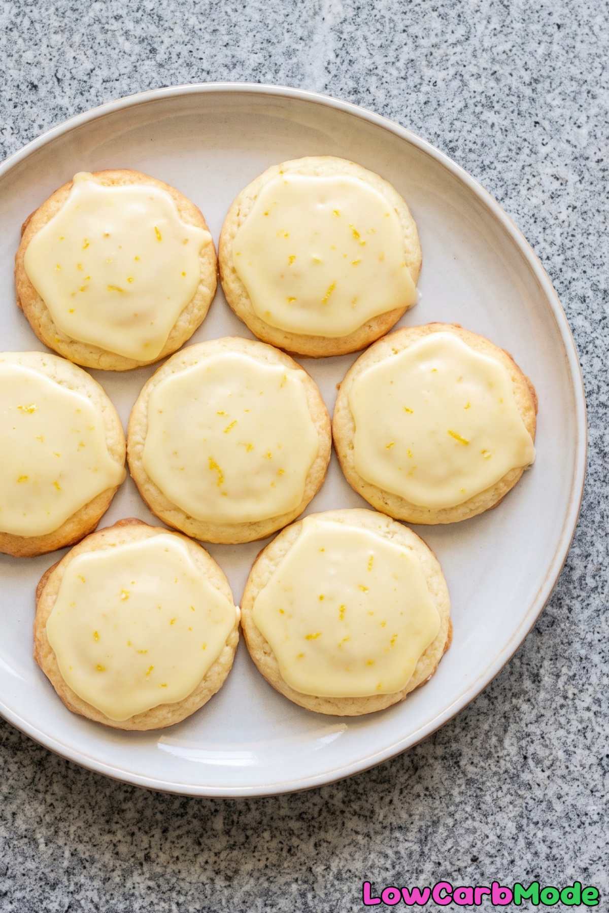 Soft baked keto lemon glazed cookies