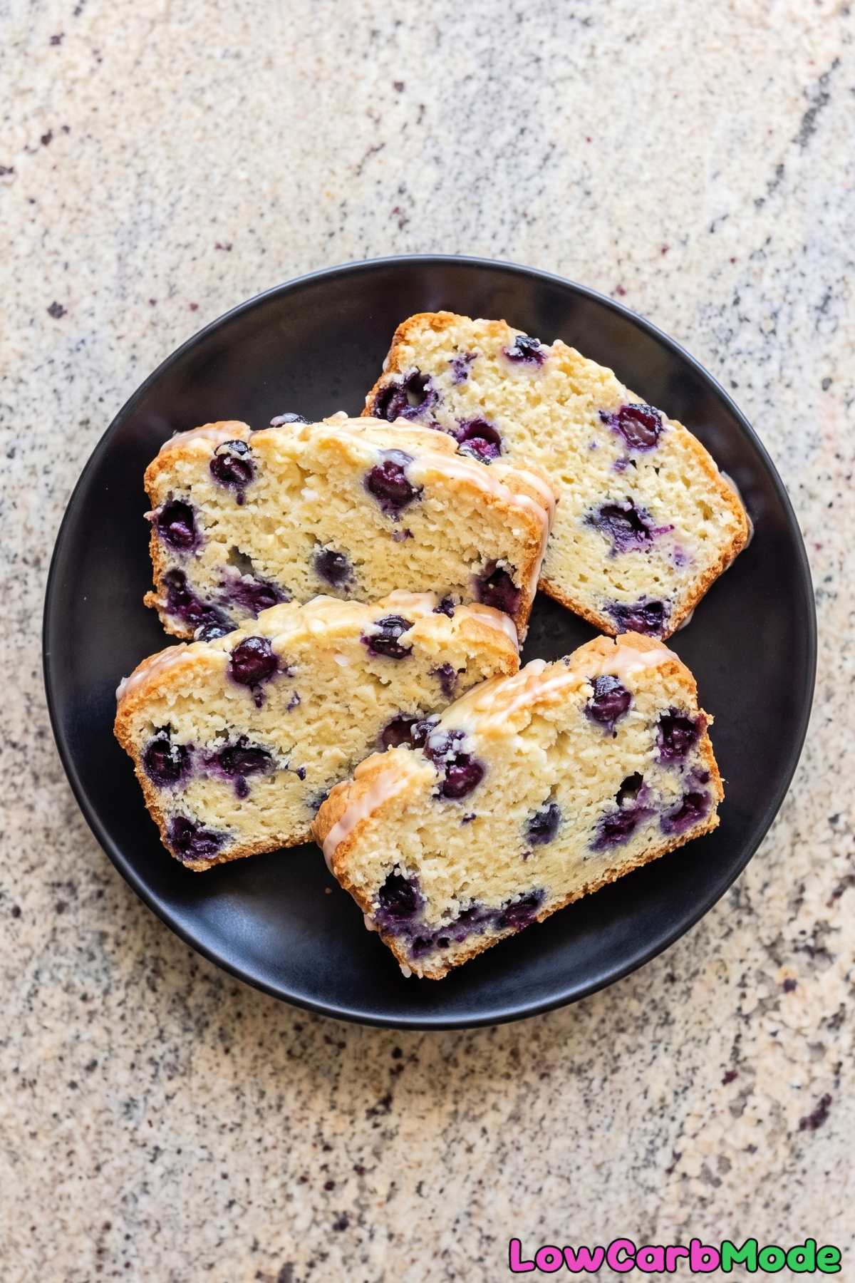 Fresh keto lemon blueberry quick bread
