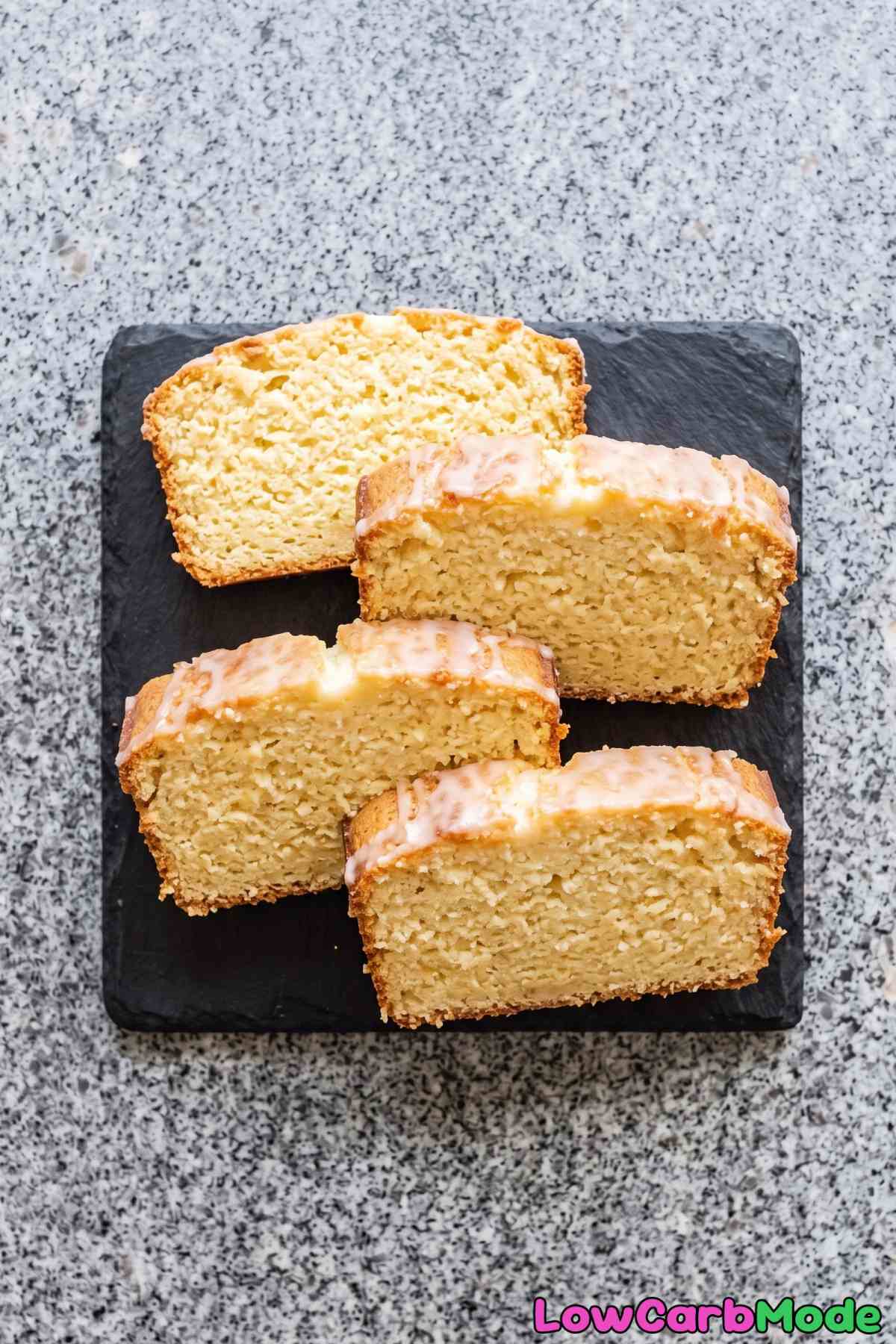 Fresh keto lemon drizzle cake