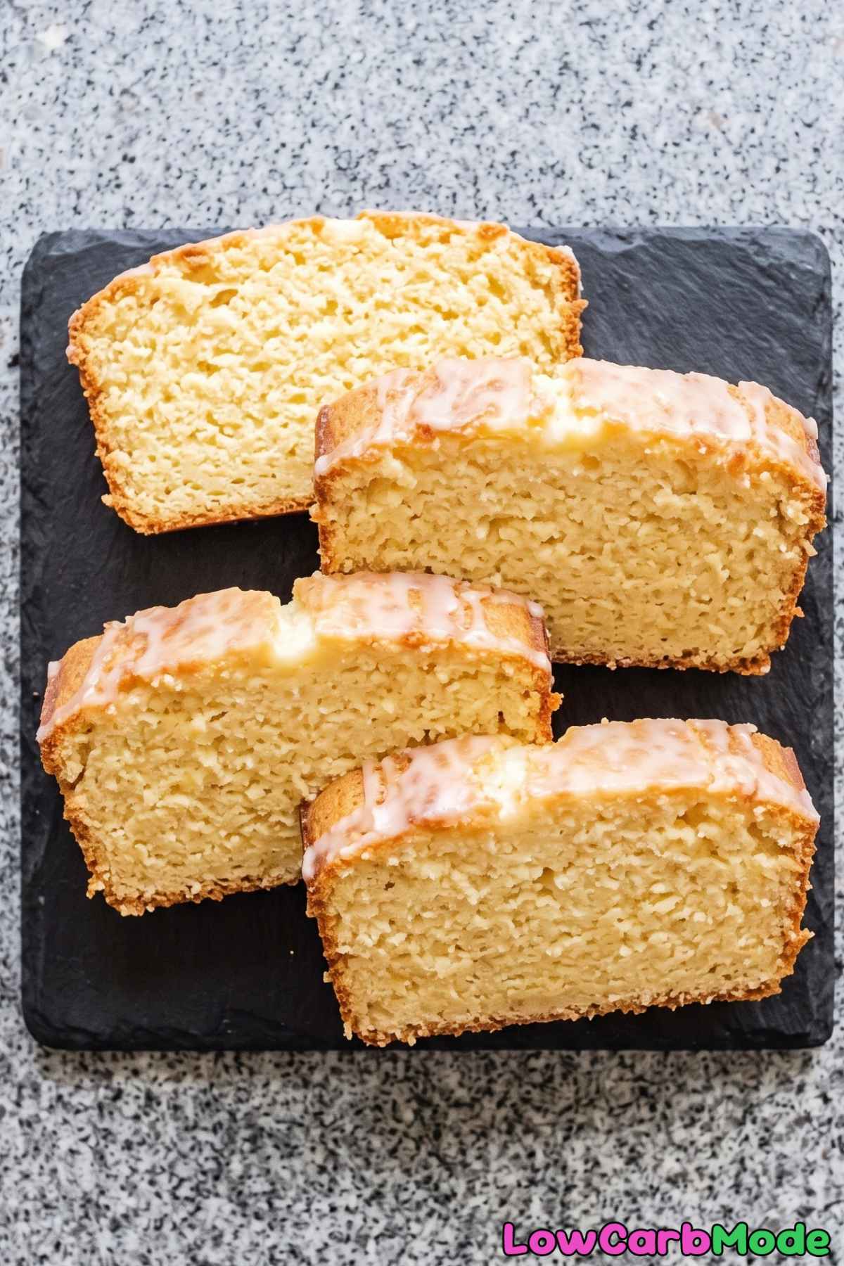 Moist keto cottage cheese lemon loaf