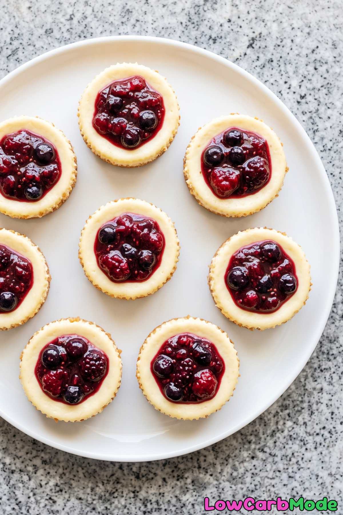 Golden mini keto cottage cheese cheesecakes