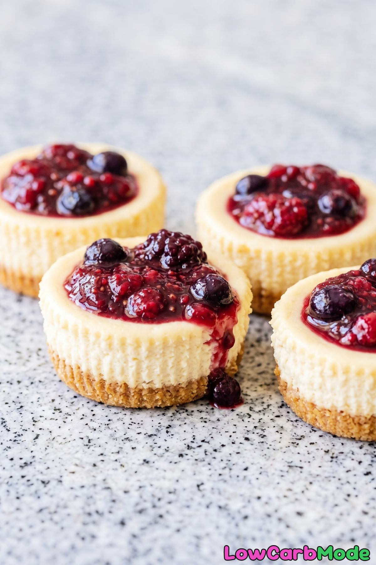 Bite-sized keto cottage cheese cheesecakes