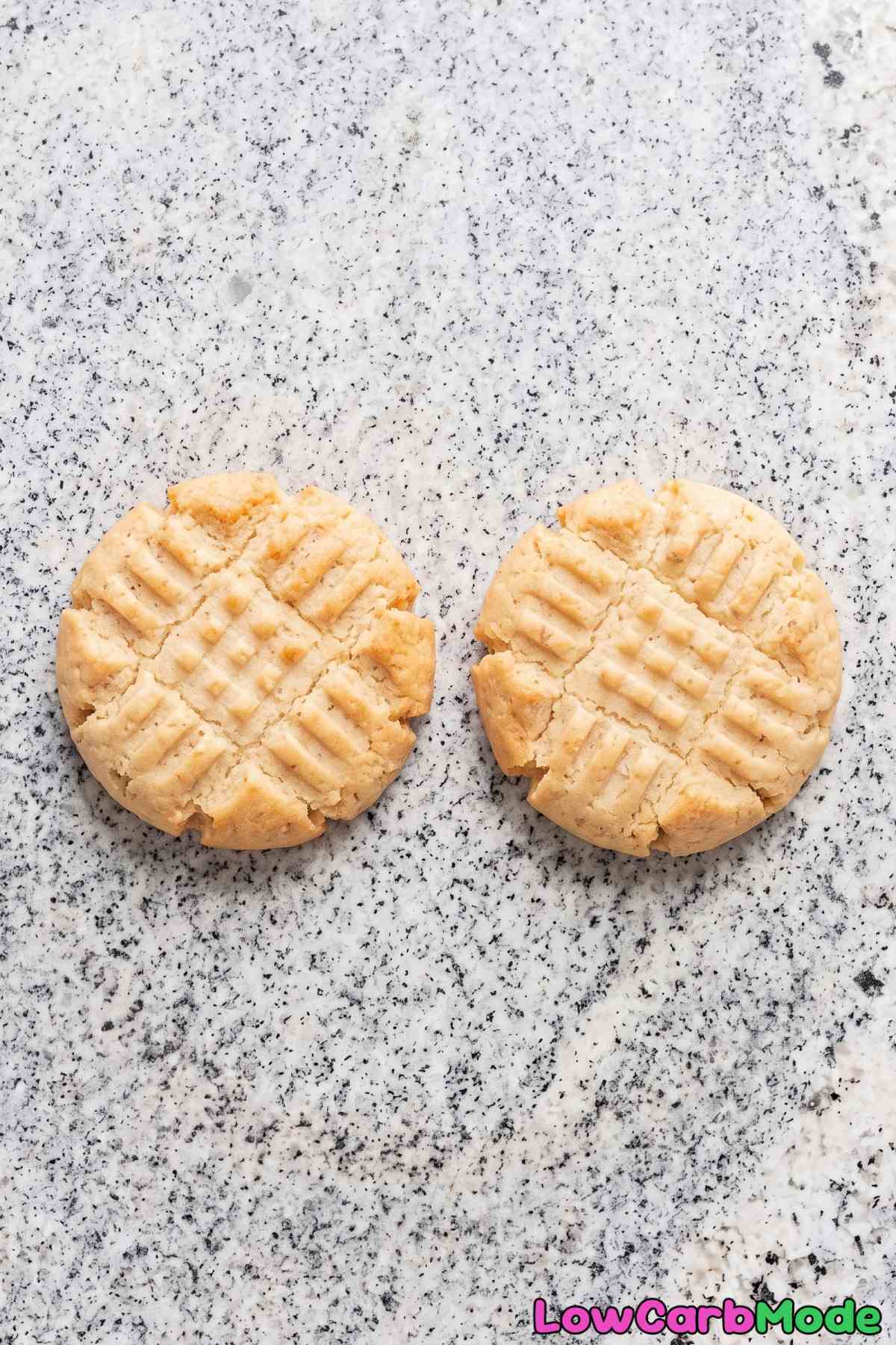 Stack of keto peanut butter cookies