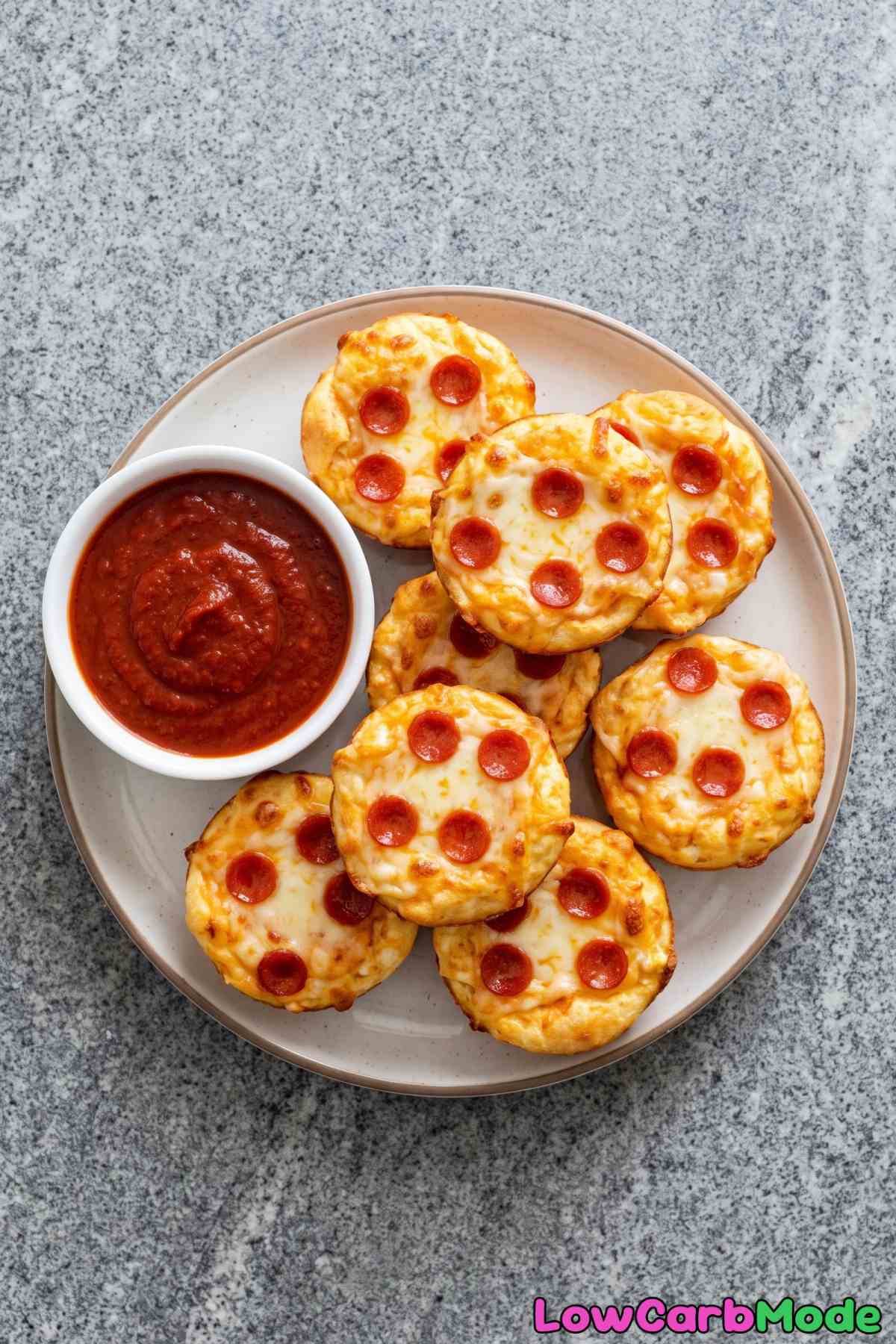 Warm and crisp cottage cheese pizza bites